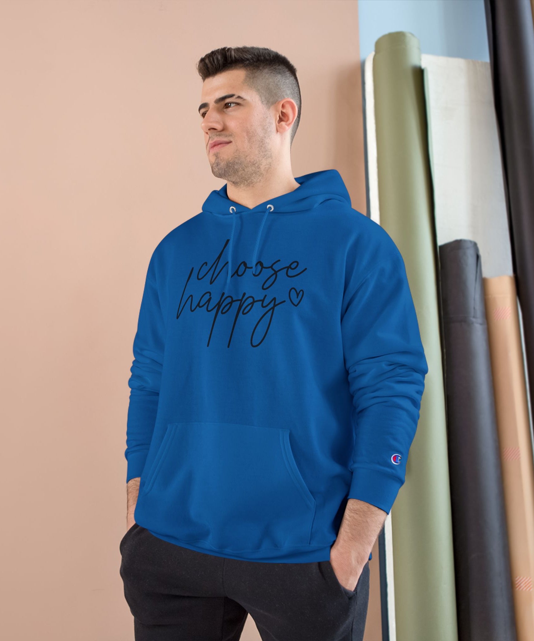 Unisex Hoodie – Choose Happy Minimalist Print