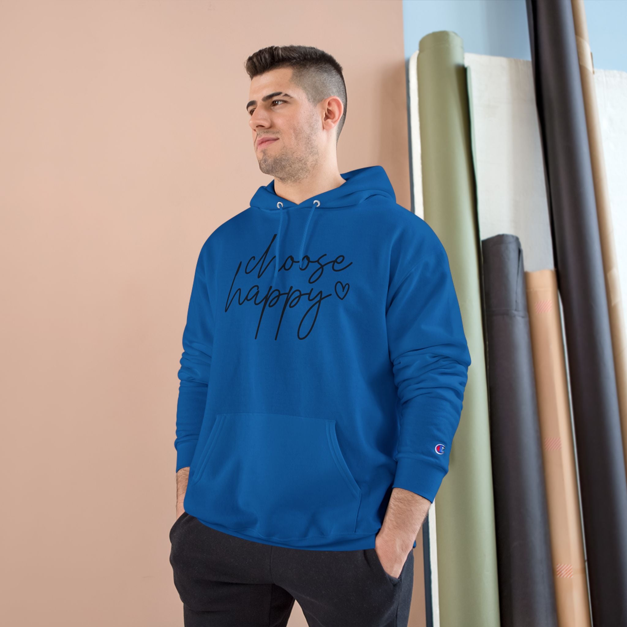 Unisex Hoodie – Choose Happy Minimalist Print