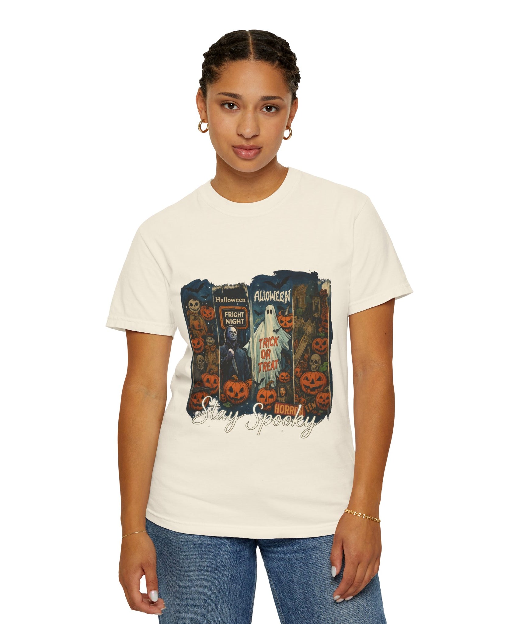 Stay Spooky Halloween Horror T-Shirt – Retro Slasher, Ghost, Pumpkins & Fright Night Design - Gallory Hive
