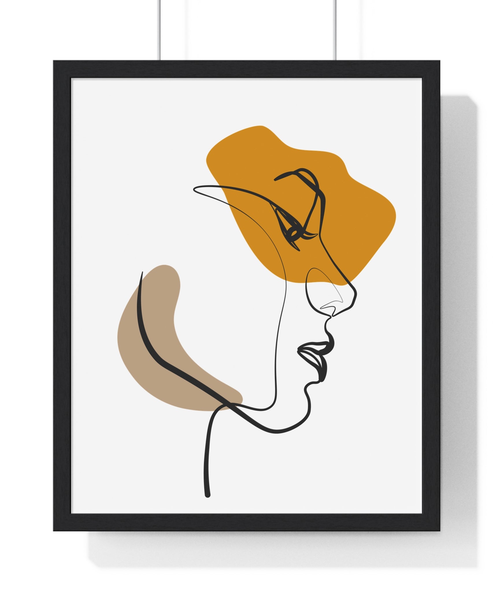 Abstract Profile Line Art – Framed Face Print