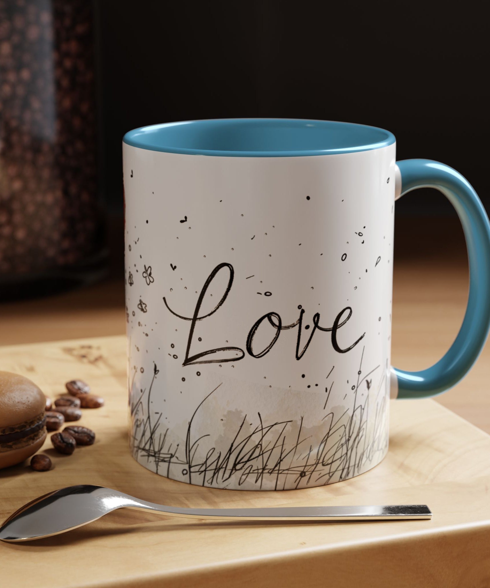 Love Heart Sketch Ceramic Coffee Mug | Gallory Hive