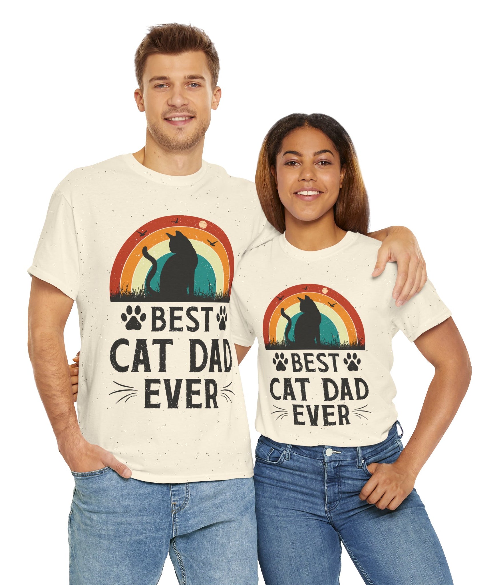 Best Cat Dad Ever T-Shirt Retro