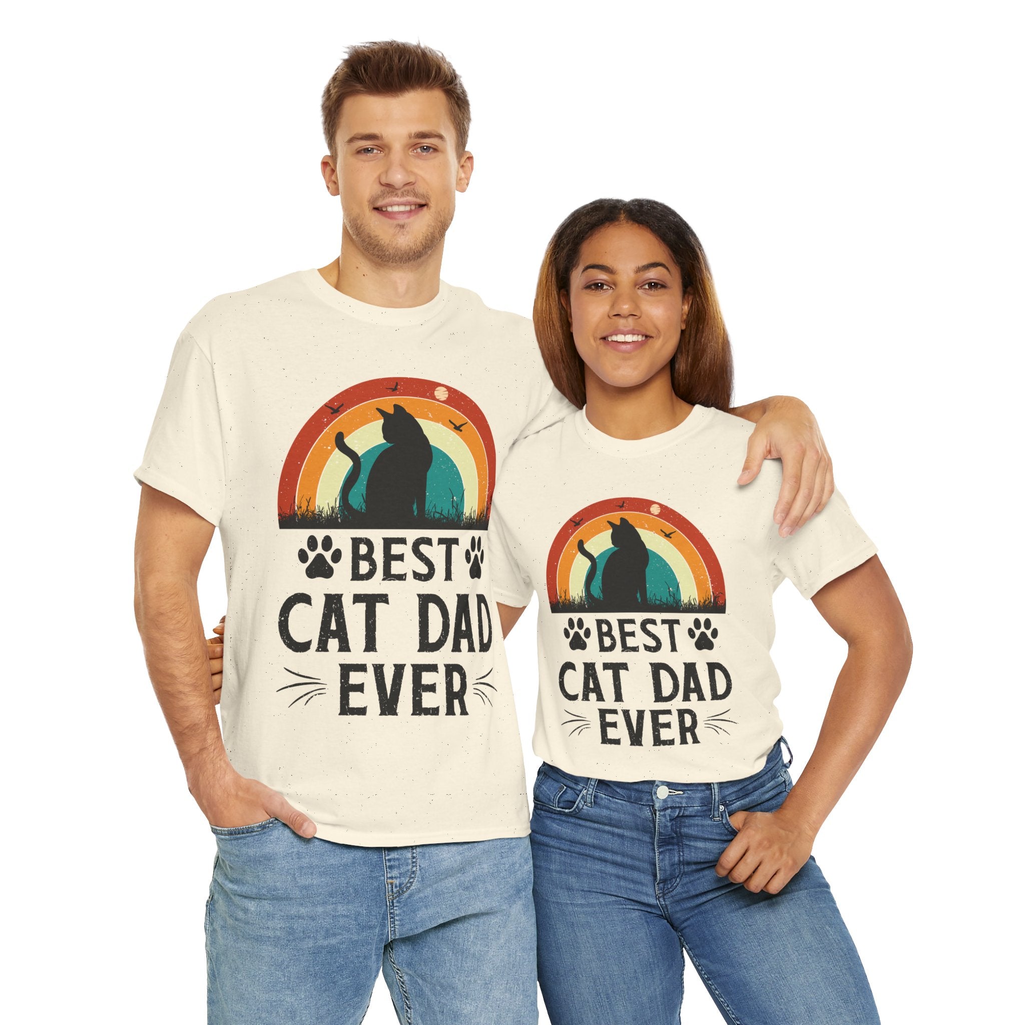 Best Cat Dad Ever T-Shirt Retro