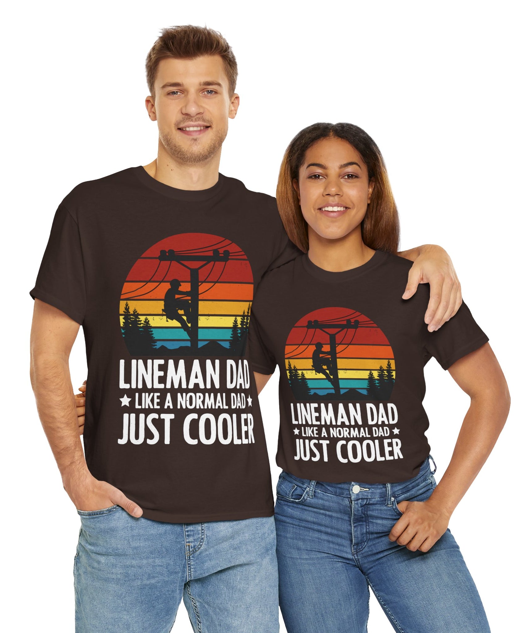 Lineman Tee – Bold Sunset & Power Lines
