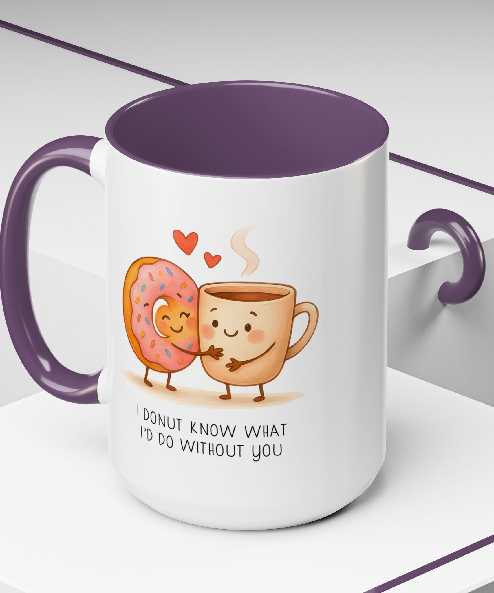 Cute Donut and Coffee Love Ceramic Mug | Gallory Hive