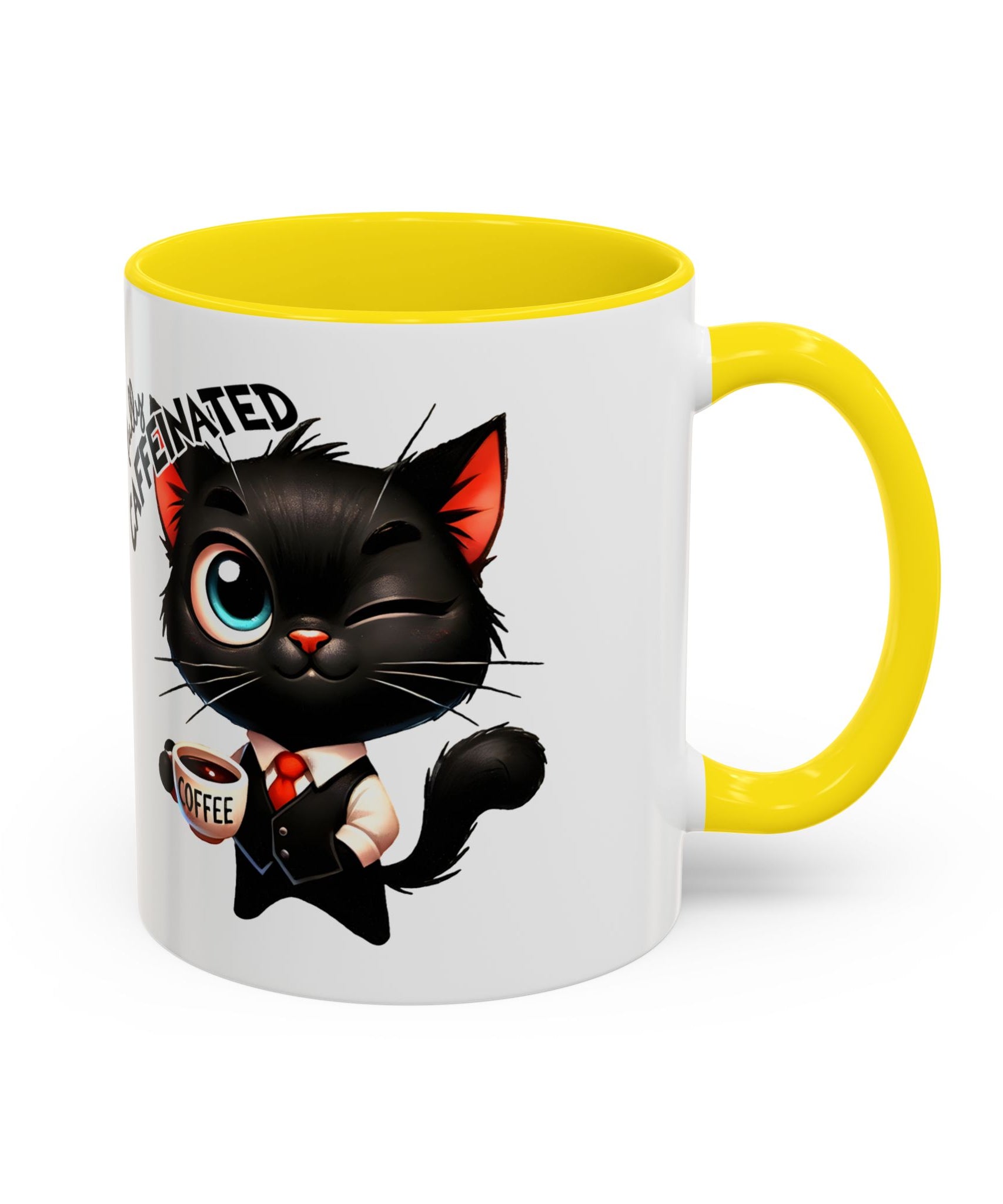 Cute Black Cat Accent Coffee Mug  Gallory Hive