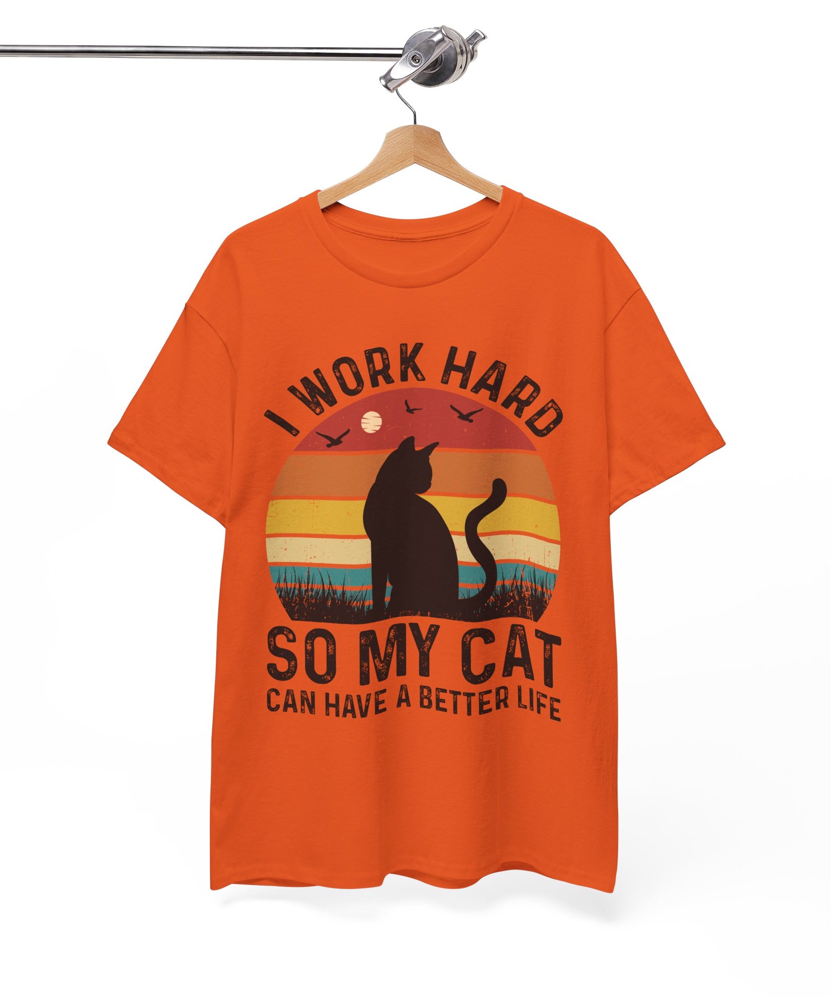 Retro Cat Lover Tee - Work Hard for My Pet
