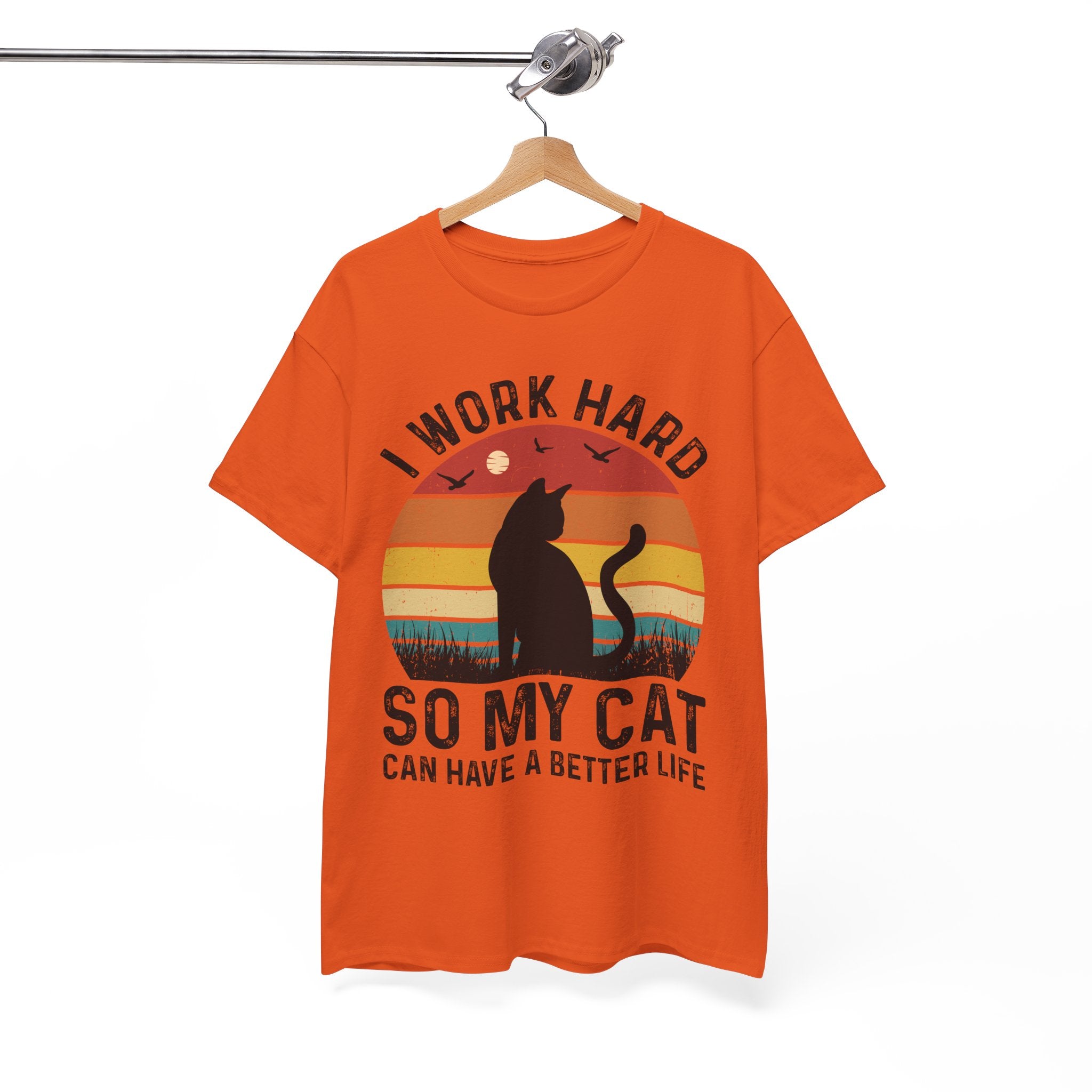 Retro Cat Lover Tee - Work Hard for My Pet