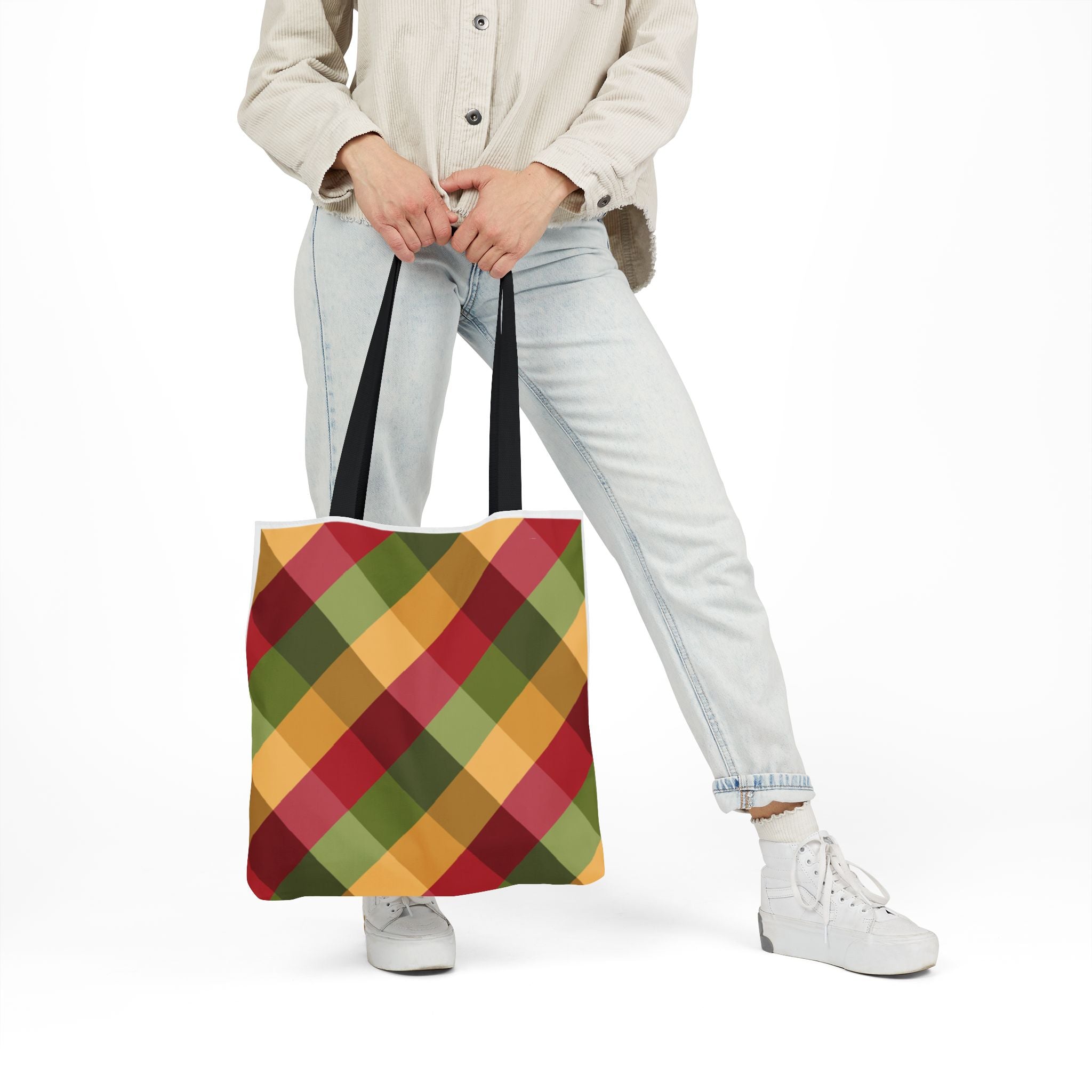 Vibrant Geometric Angle Design Canvas Tote