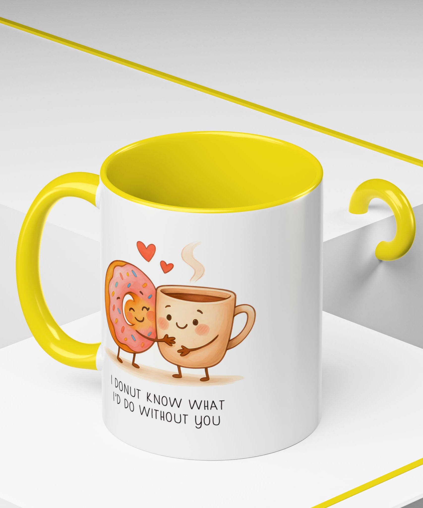 Cute Donut and Coffee Love Ceramic Mug | Gallory Hive