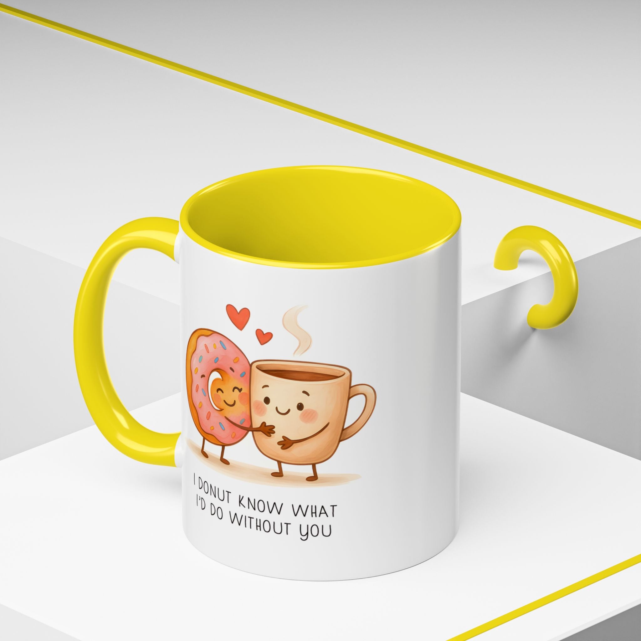 Cute Donut and Coffee Love Ceramic Mug | Gallory Hive