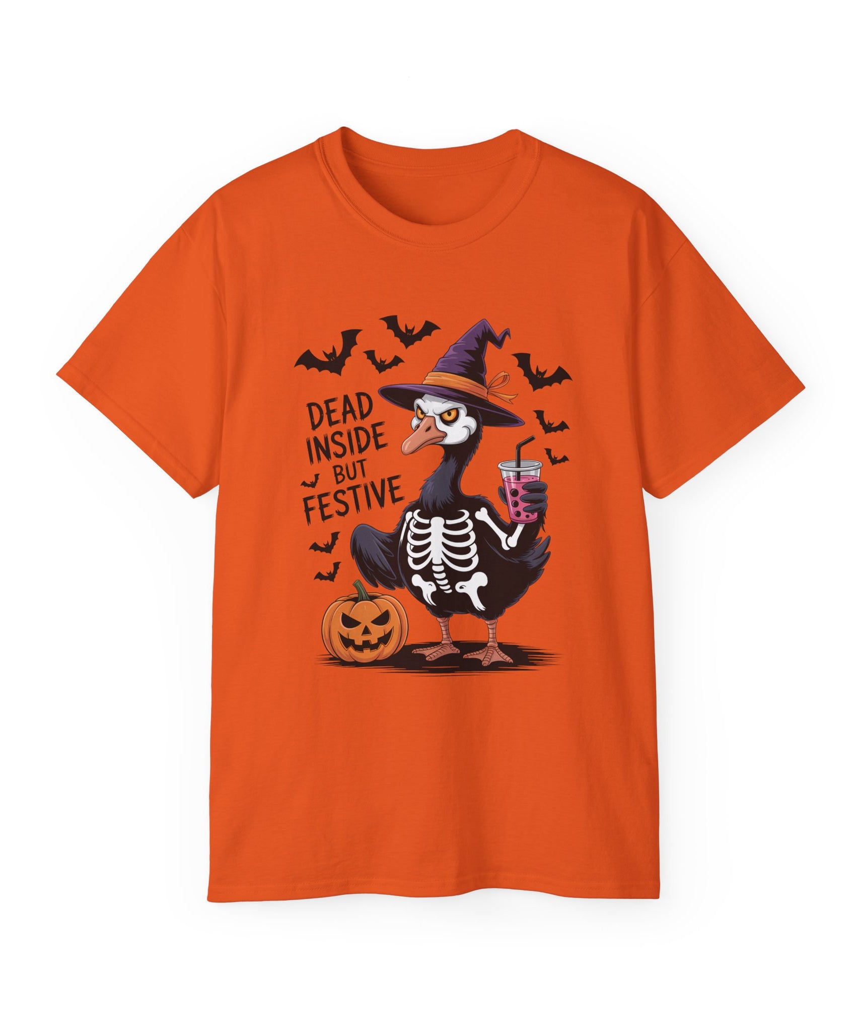 Halloween Skeleton Goose Tee - Festive T-Shirt | Gallory Hive