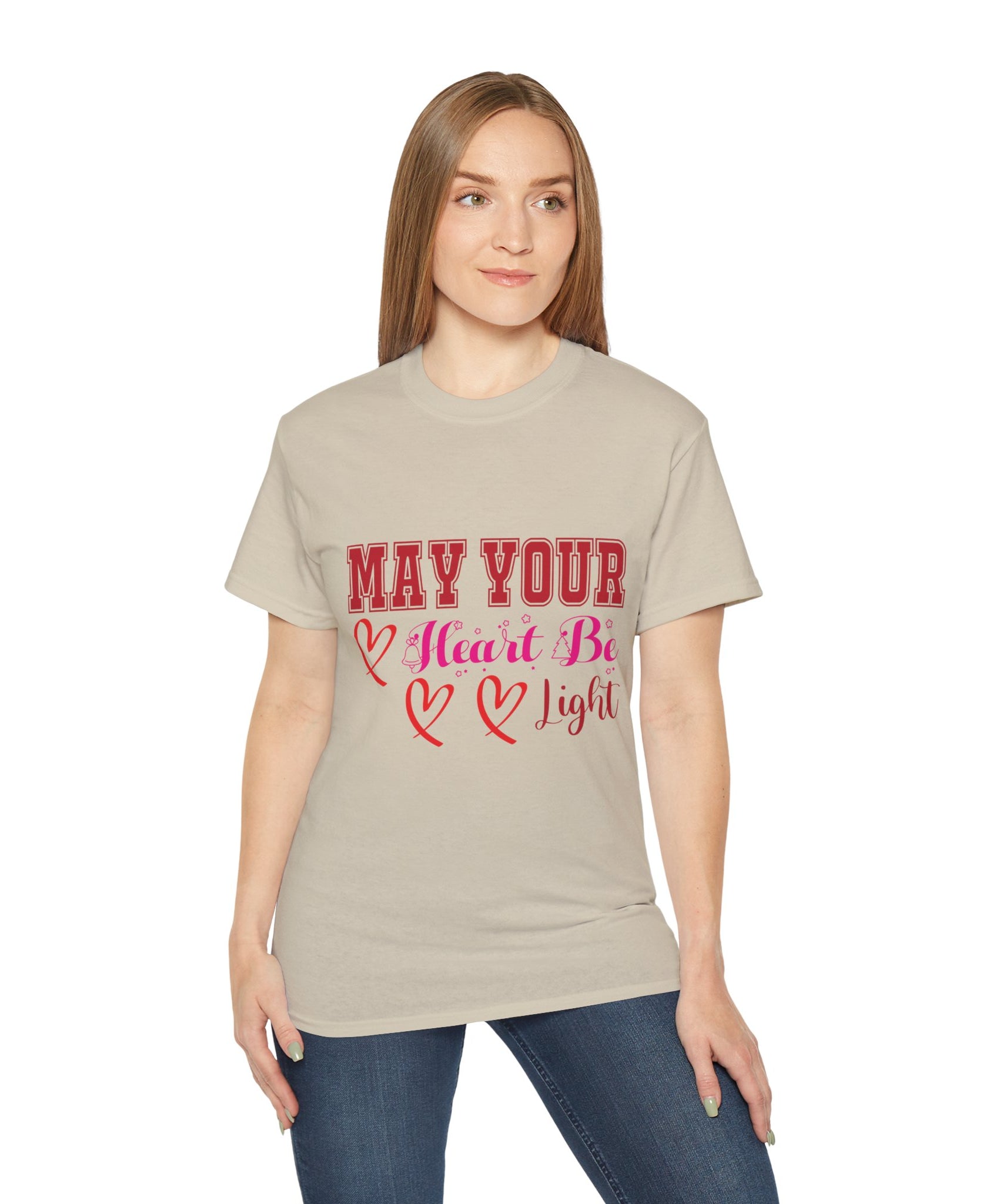 May Your Heart Be Light Christmas T-Shirt | Gallory Hive