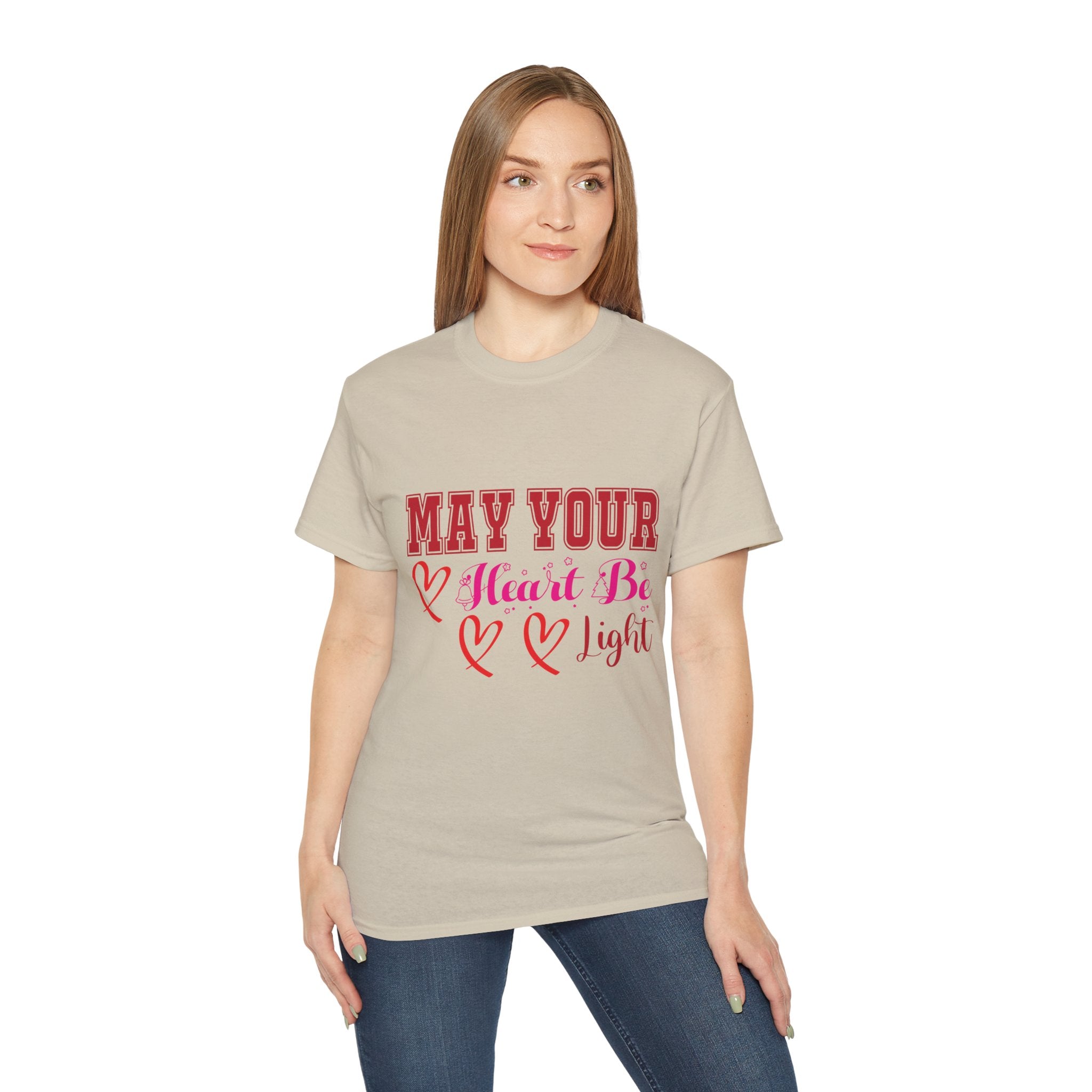 May Your Heart Be Light Christmas T-Shirt | Gallory Hive