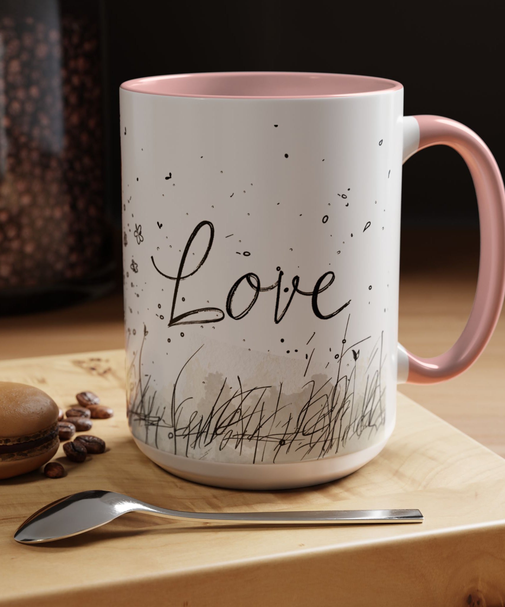 Love Heart Sketch Ceramic Coffee Mug | Gallory Hive