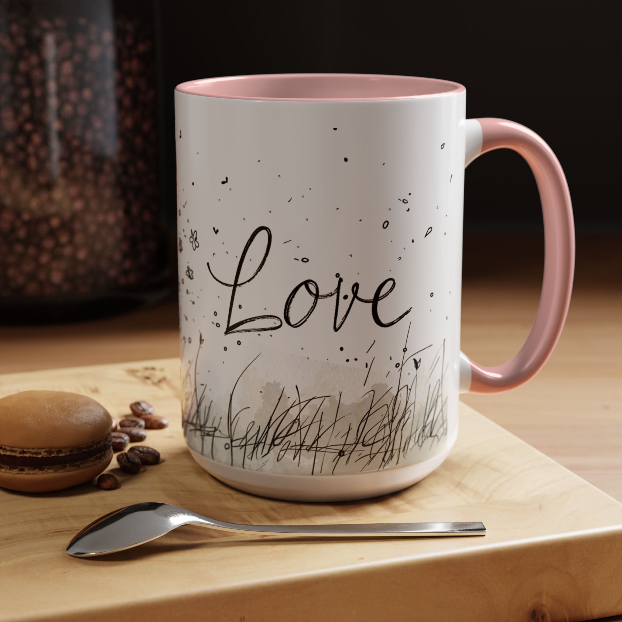 Love Heart Sketch Ceramic Coffee Mug | Gallory Hive