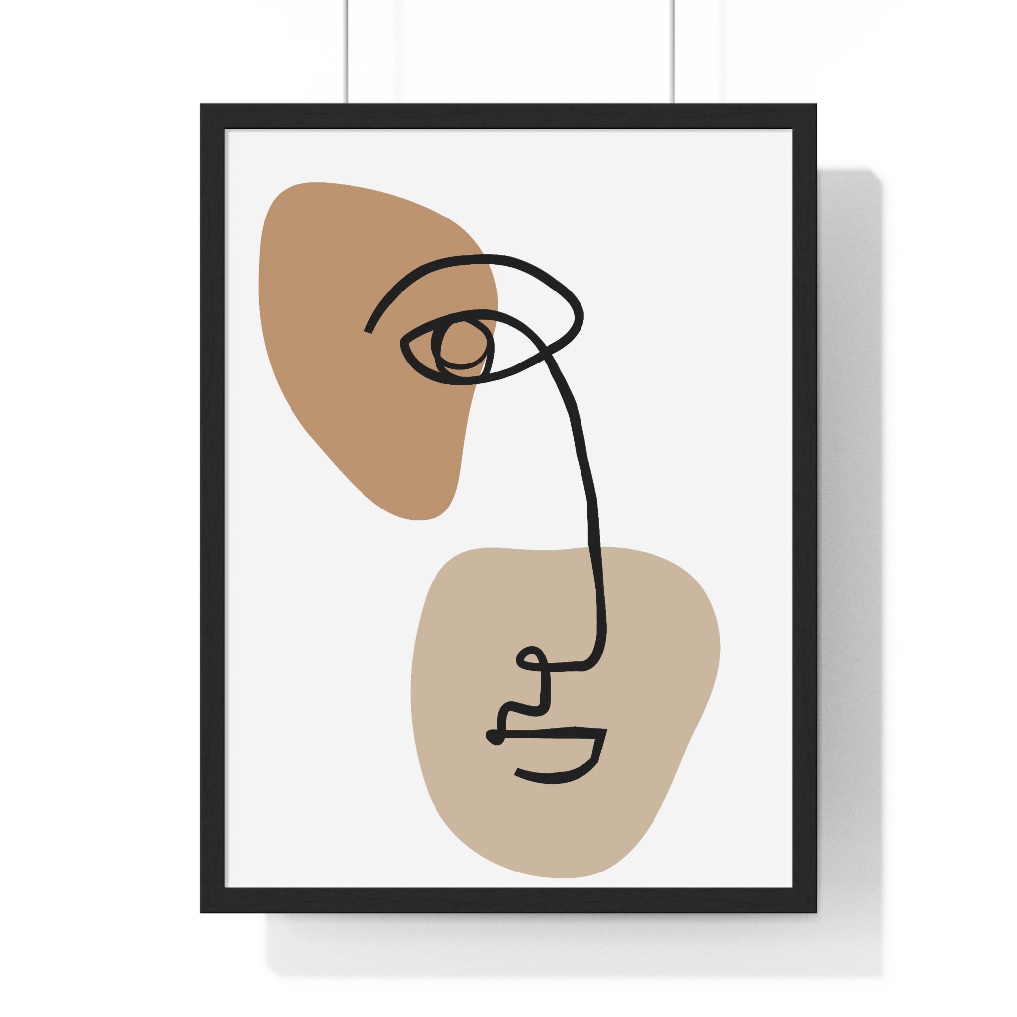 Abstract Face Line Drawing – Wood Frame Poster | Gallory Hive