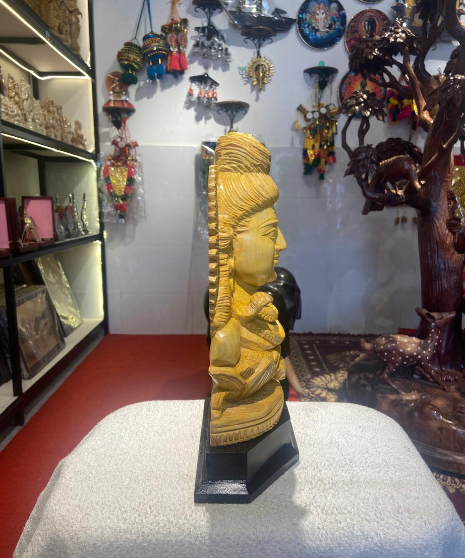 Handmade Sitting Lord Shiva Wooden Sculpture | Gallory Hive