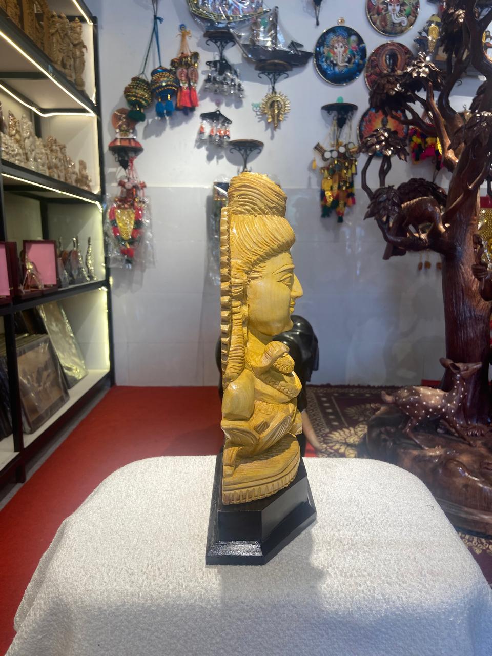 Handmade Sitting Lord Shiva Wooden Sculpture | Gallory Hive
