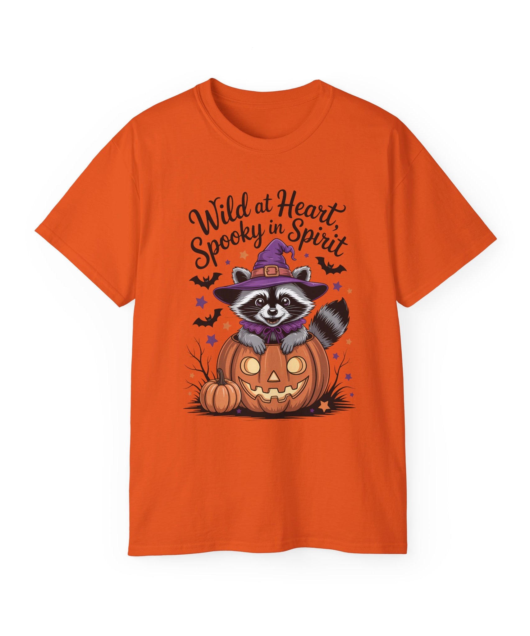 Spooky Raccoon in Pumpkin T-Shirt ~ Gallory Hive