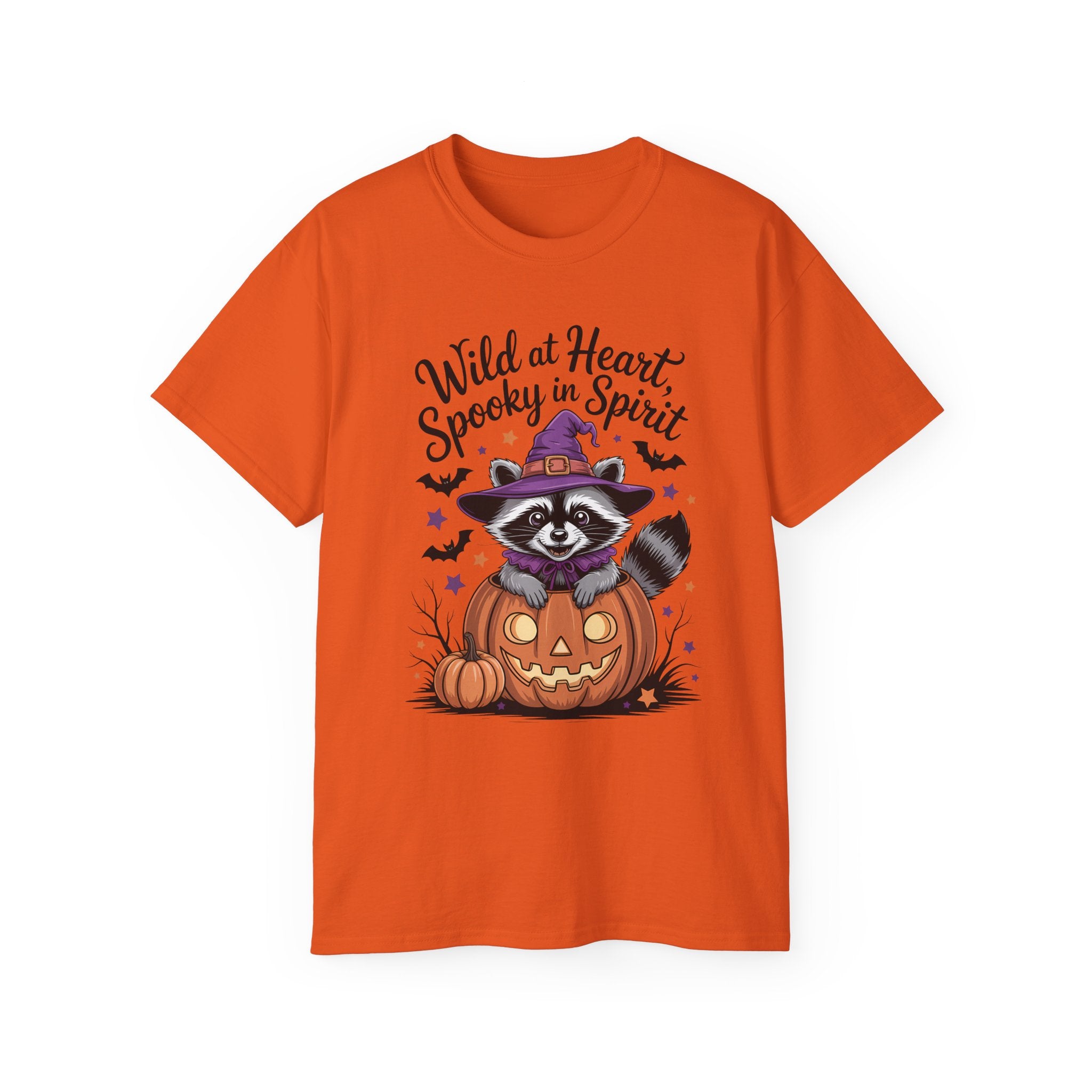 Spooky Raccoon in Pumpkin T-Shirt ~ Gallory Hive
