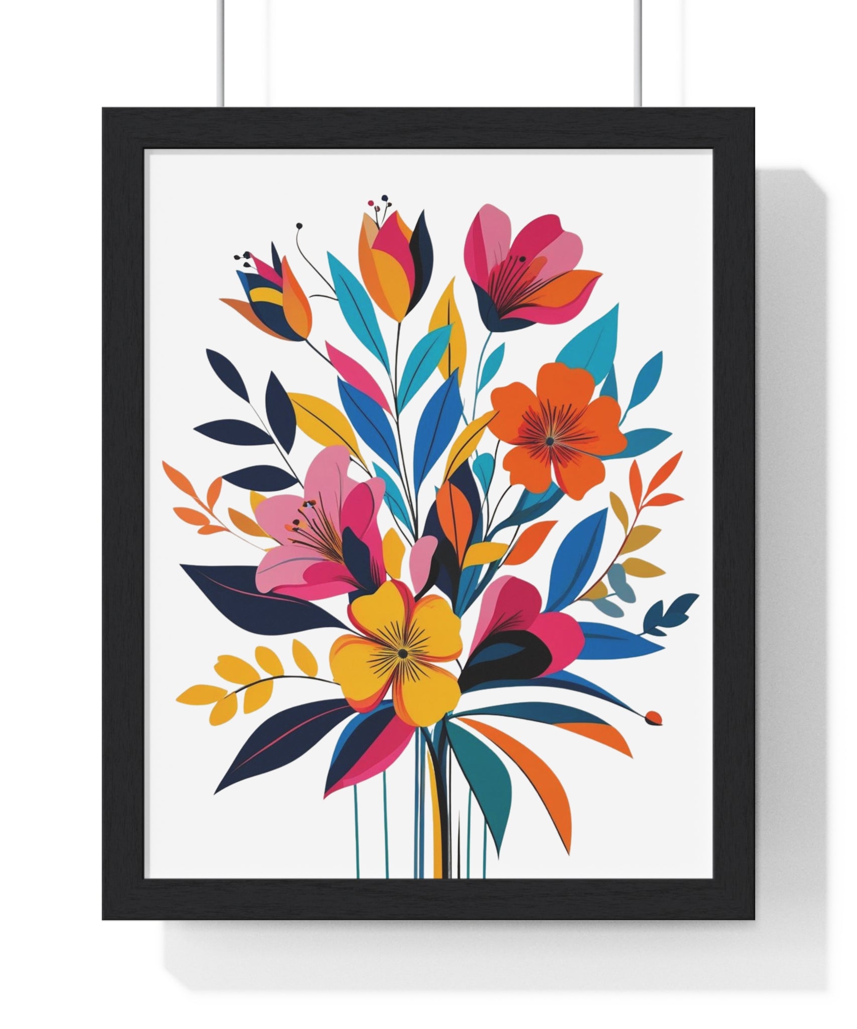 Wildflower Vertical Framed Poster, Floral Art for Home Decor, Gift for Flower Lovers, Office Wall Hanging