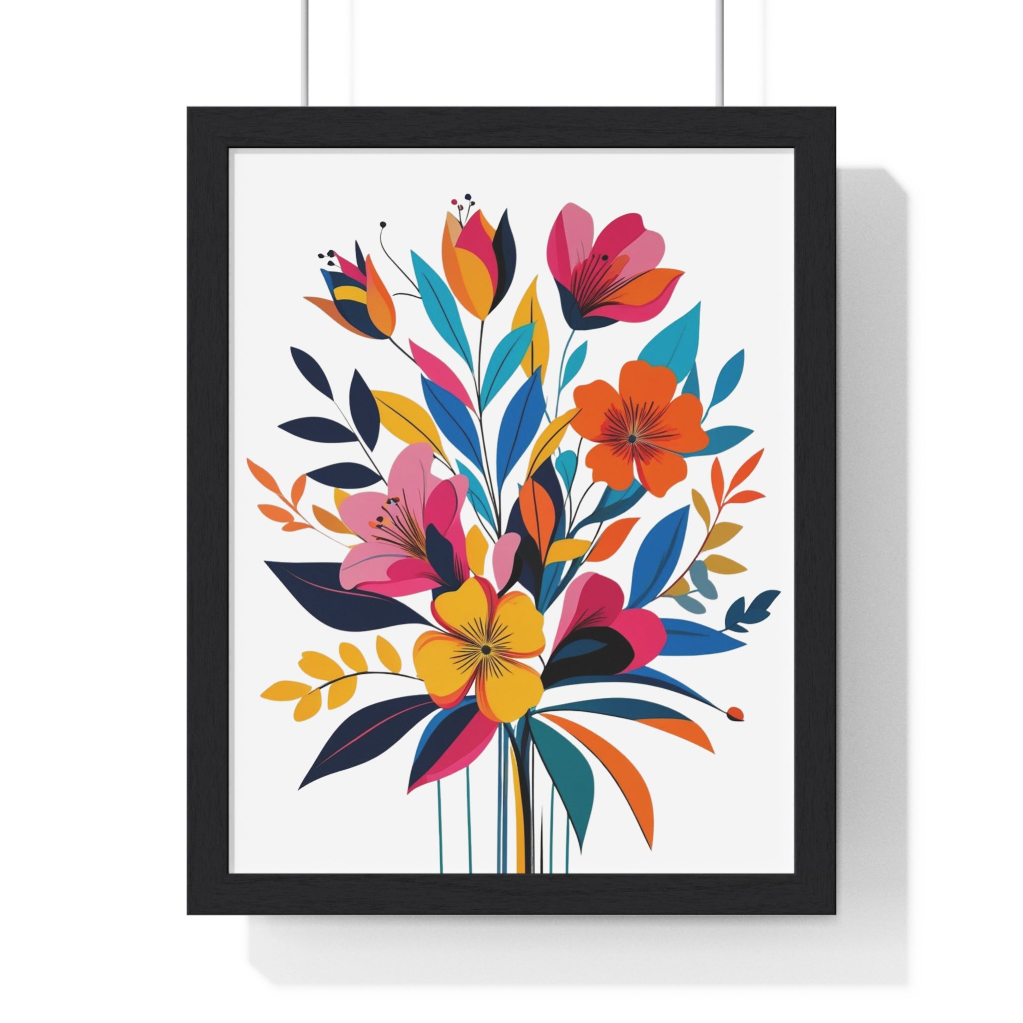 Wildflower Vertical Framed Poster, Floral Art for Home Decor, Gift for Flower Lovers, Office Wall Hanging
