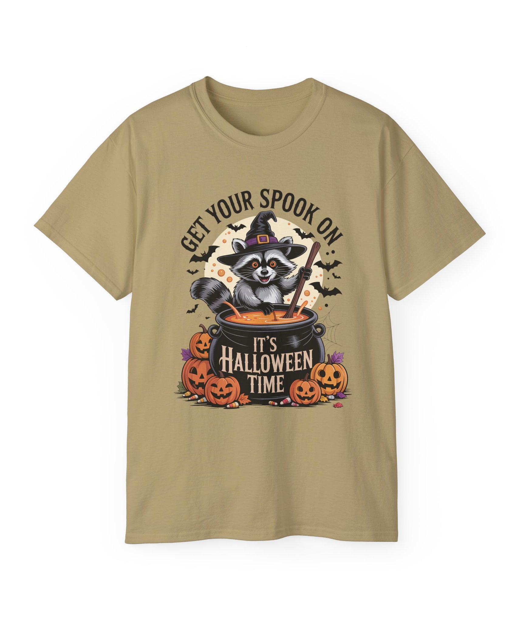 Halloween Raccoon Tee - Spook On Witch Design