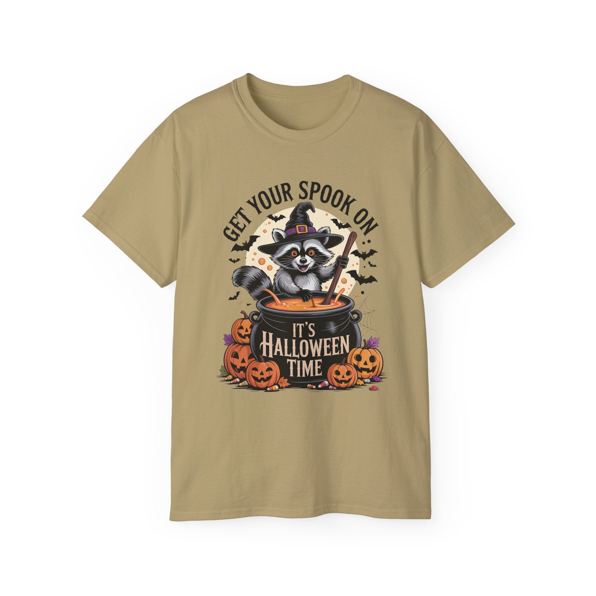 Halloween Raccoon Tee - Spook On Witch Design