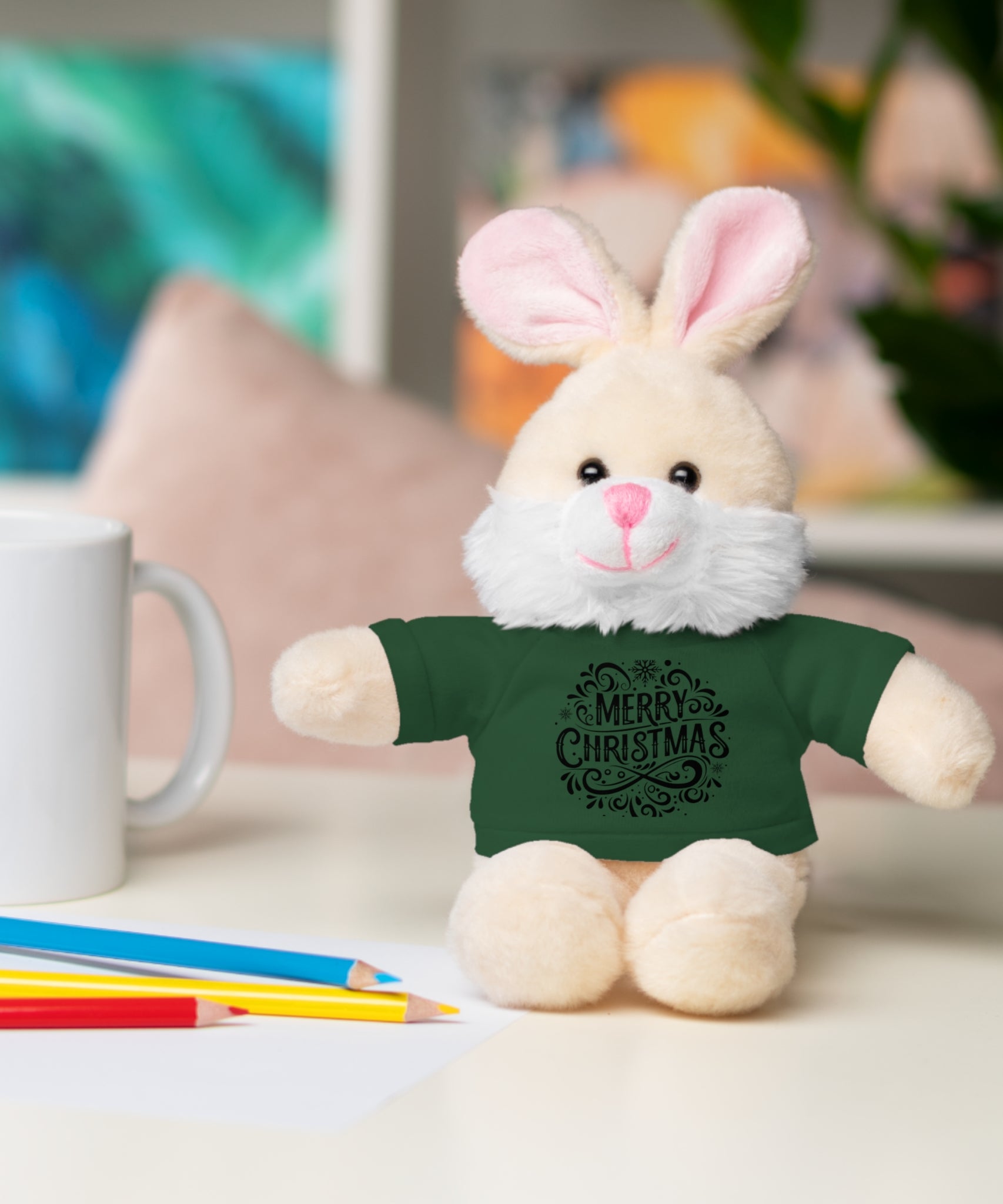 Festive Merry Christmas Stuffed Bunny | Gallory Hive