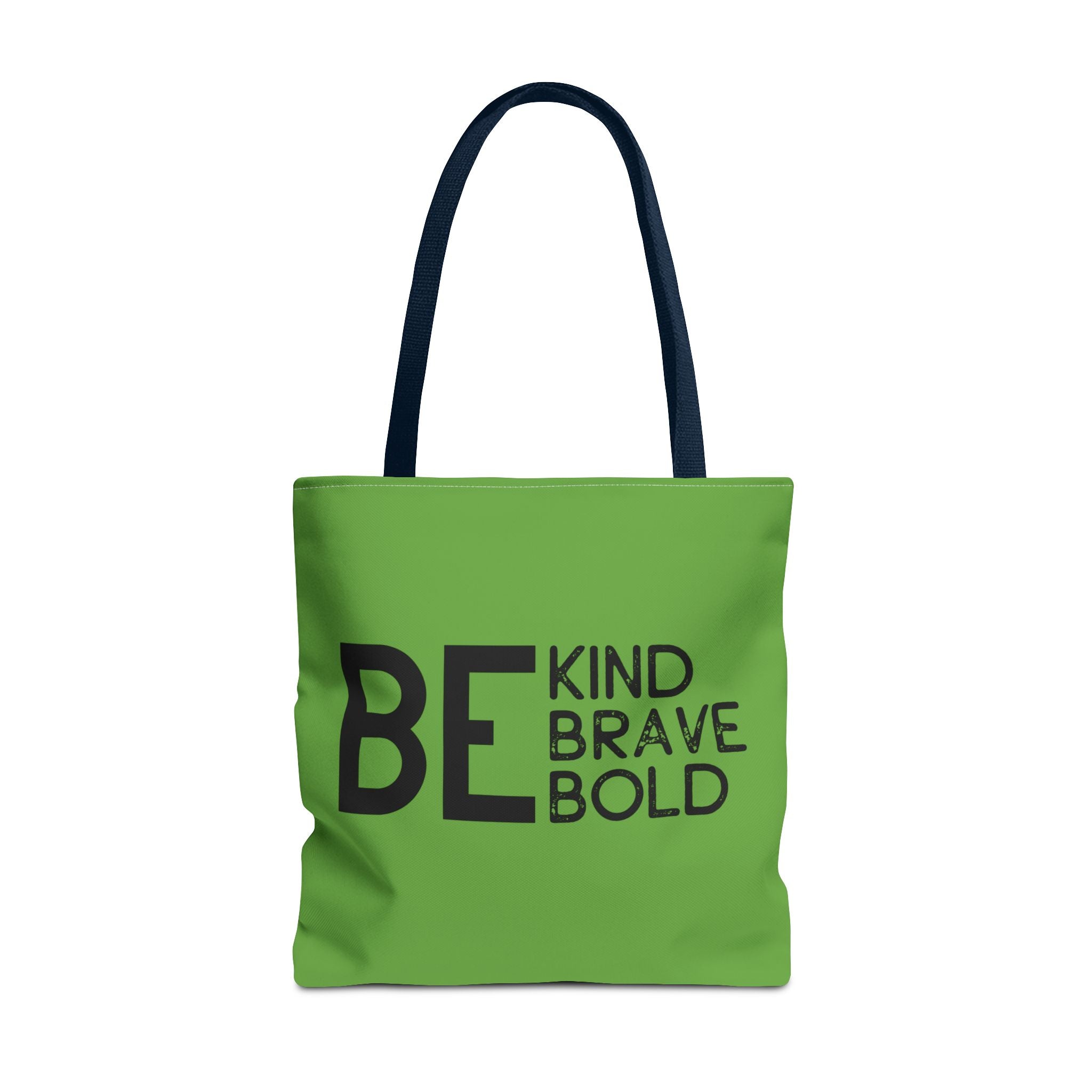 Inspirational Tote Bag - Be Kind Brave Bold - Eco-Friendly Carryall - Green