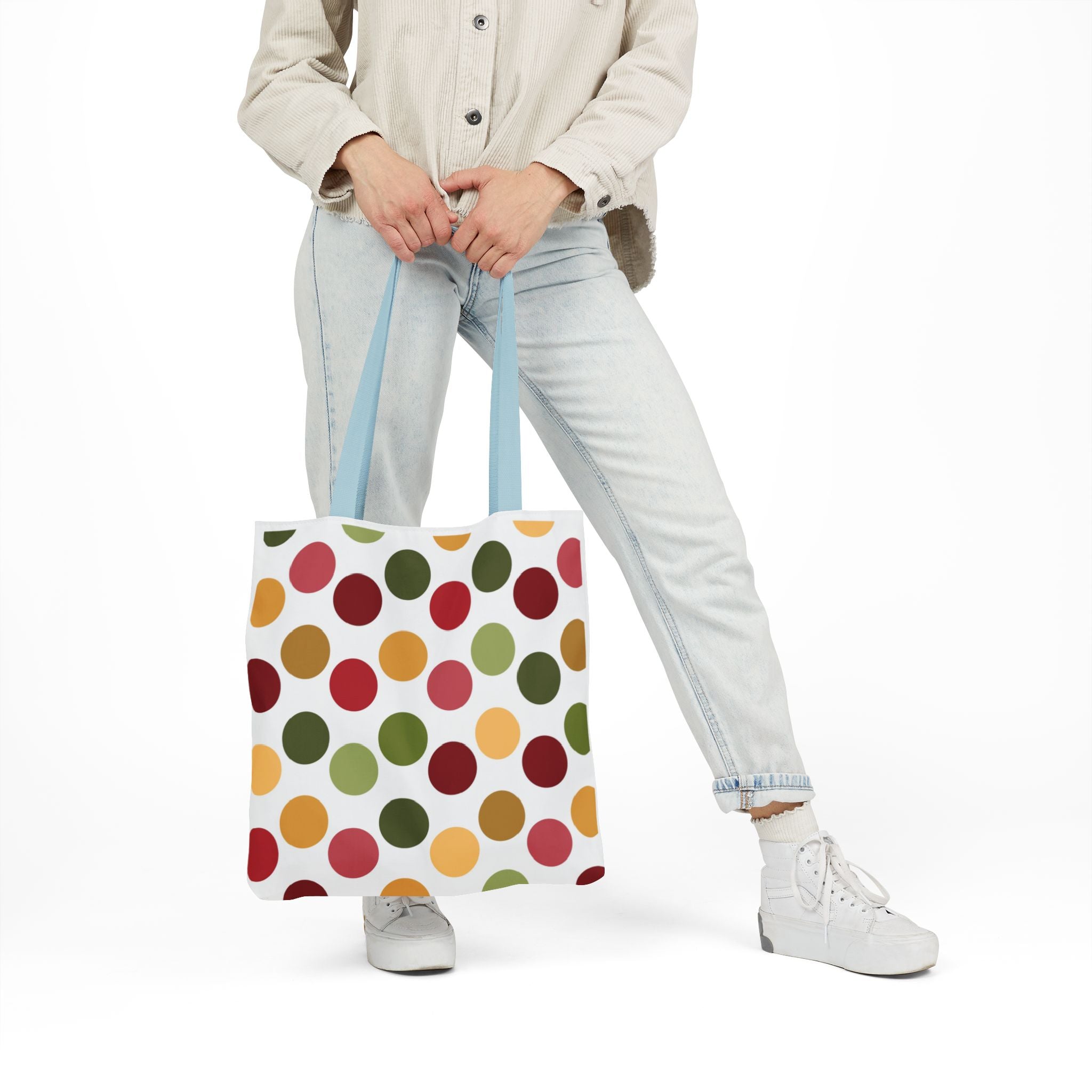 Colorful Polka Dot Canvas Tote Bag