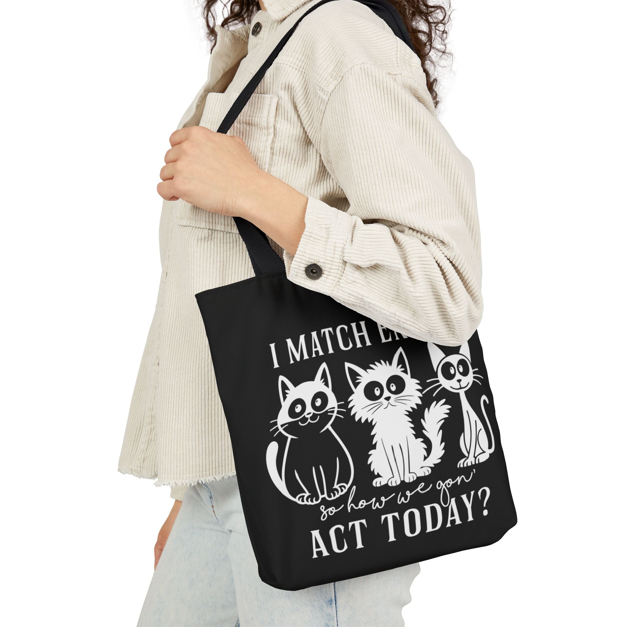 Cute Black Cat Canvas Tote – Reusable Bag | Gallory Hive