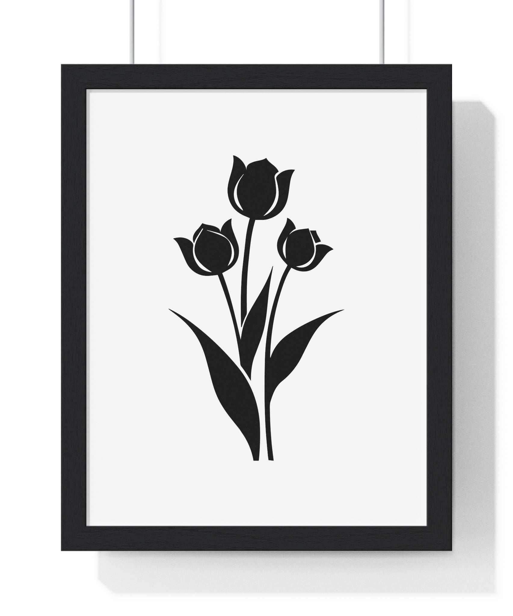 Wooden Frame Wall Art – Pastel Tulip Blossom Print
