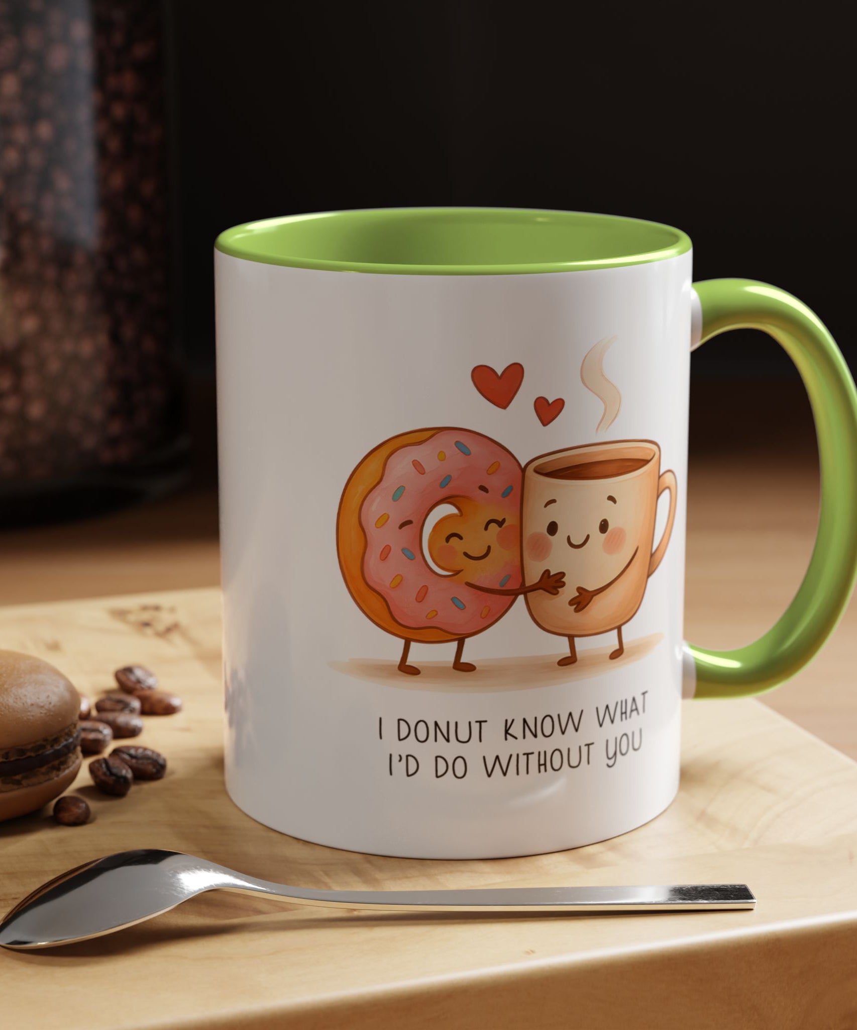 Cute Donut and Coffee Love Ceramic Mug | Gallory Hive