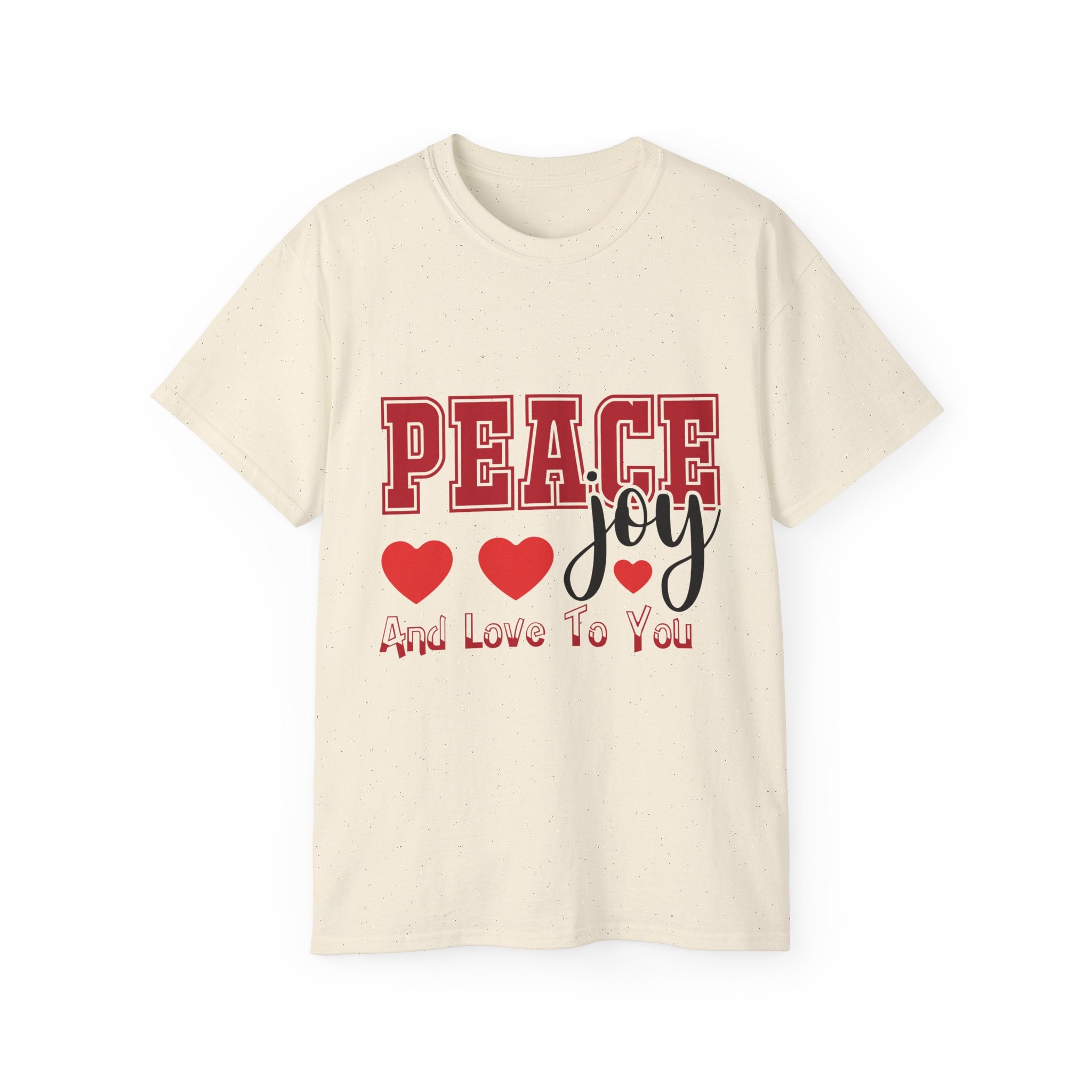 Peace, Joy & Love Retro Christmas T-Shirt | Gallory Hive