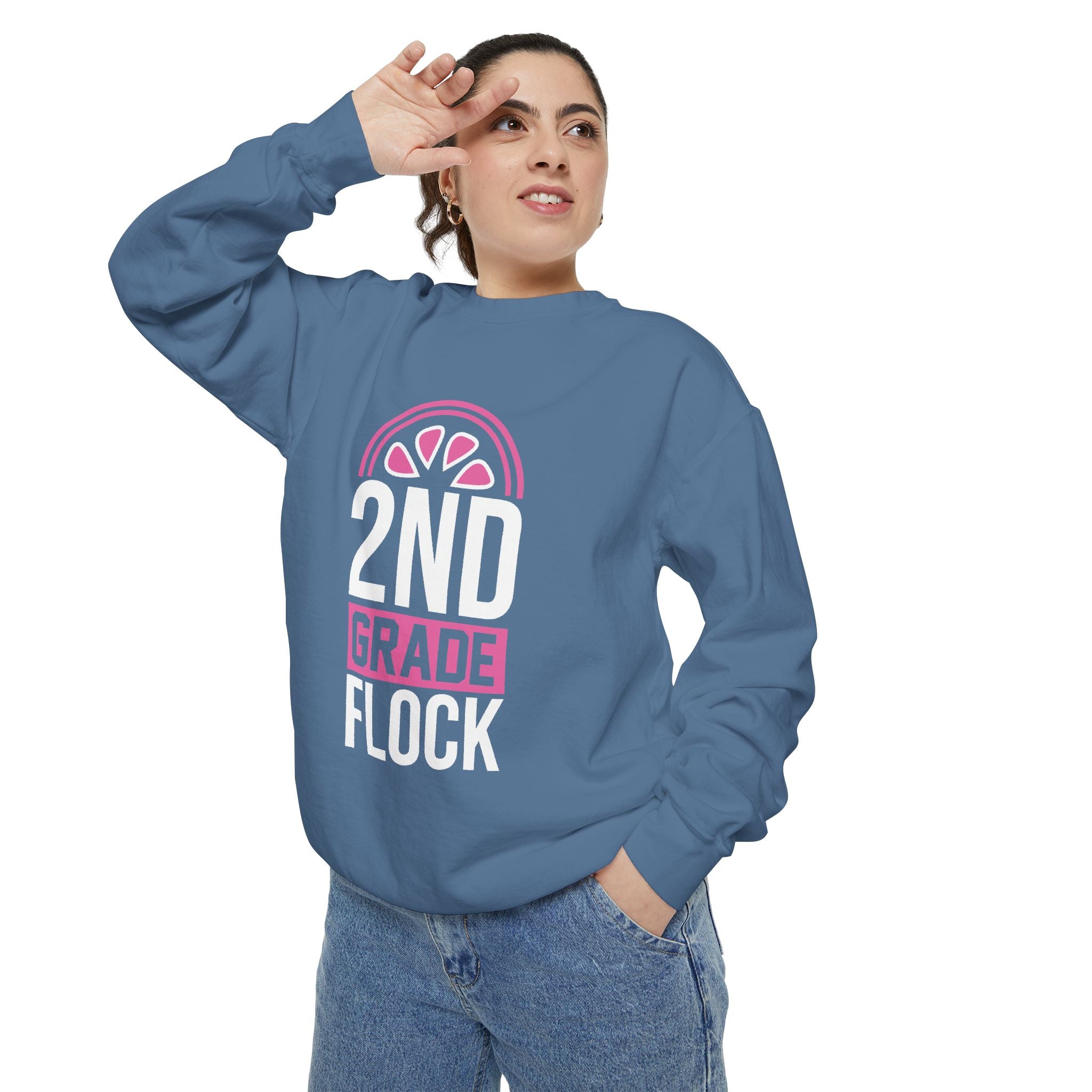 Unisex 2nd Grade Flock Sweatshirt | Perfect for Teachers, Back to School, Classroom, Gift for Kids, Cozy Style