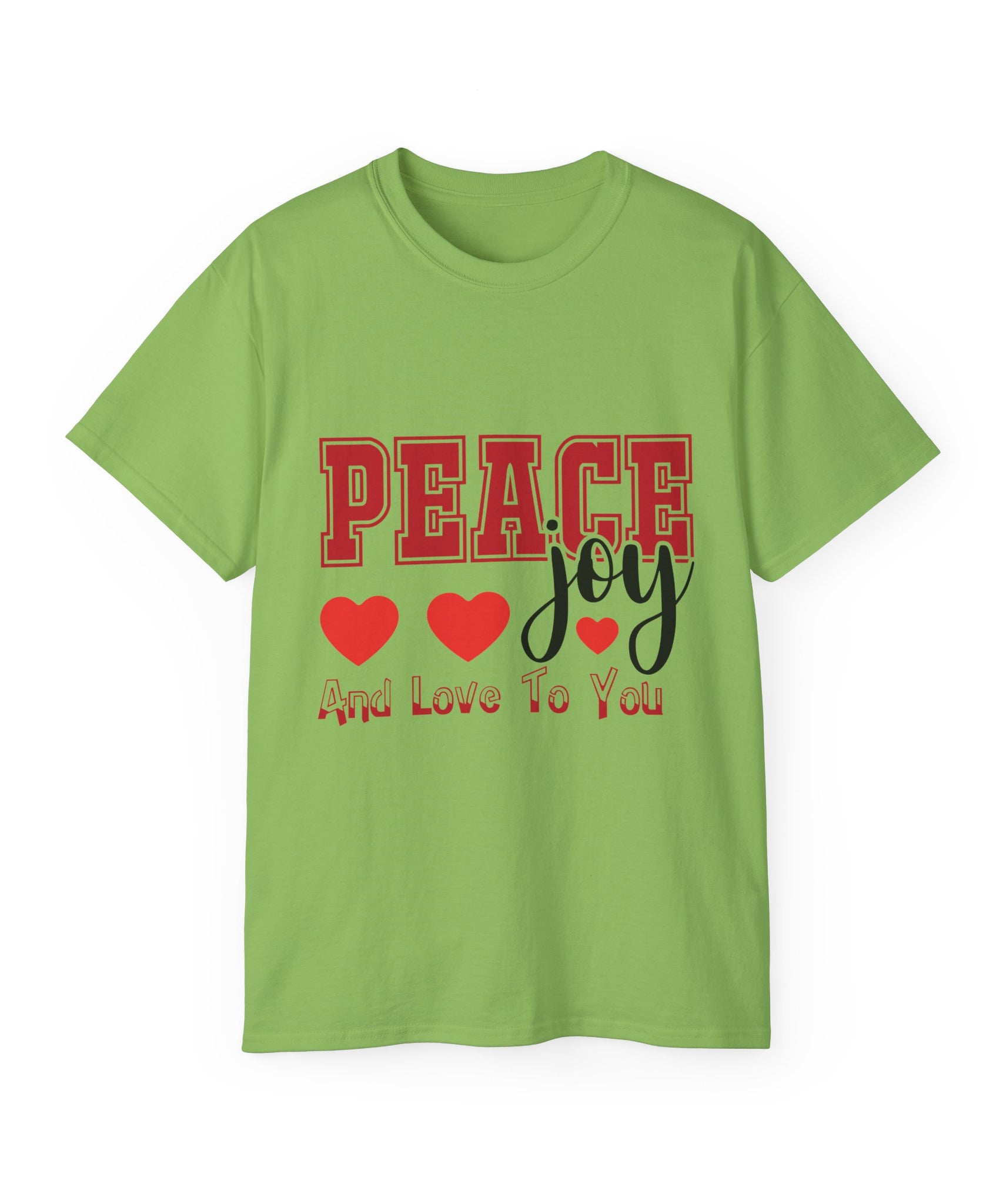Peace, Joy & Love Retro Christmas T-Shirt | Gallory Hive