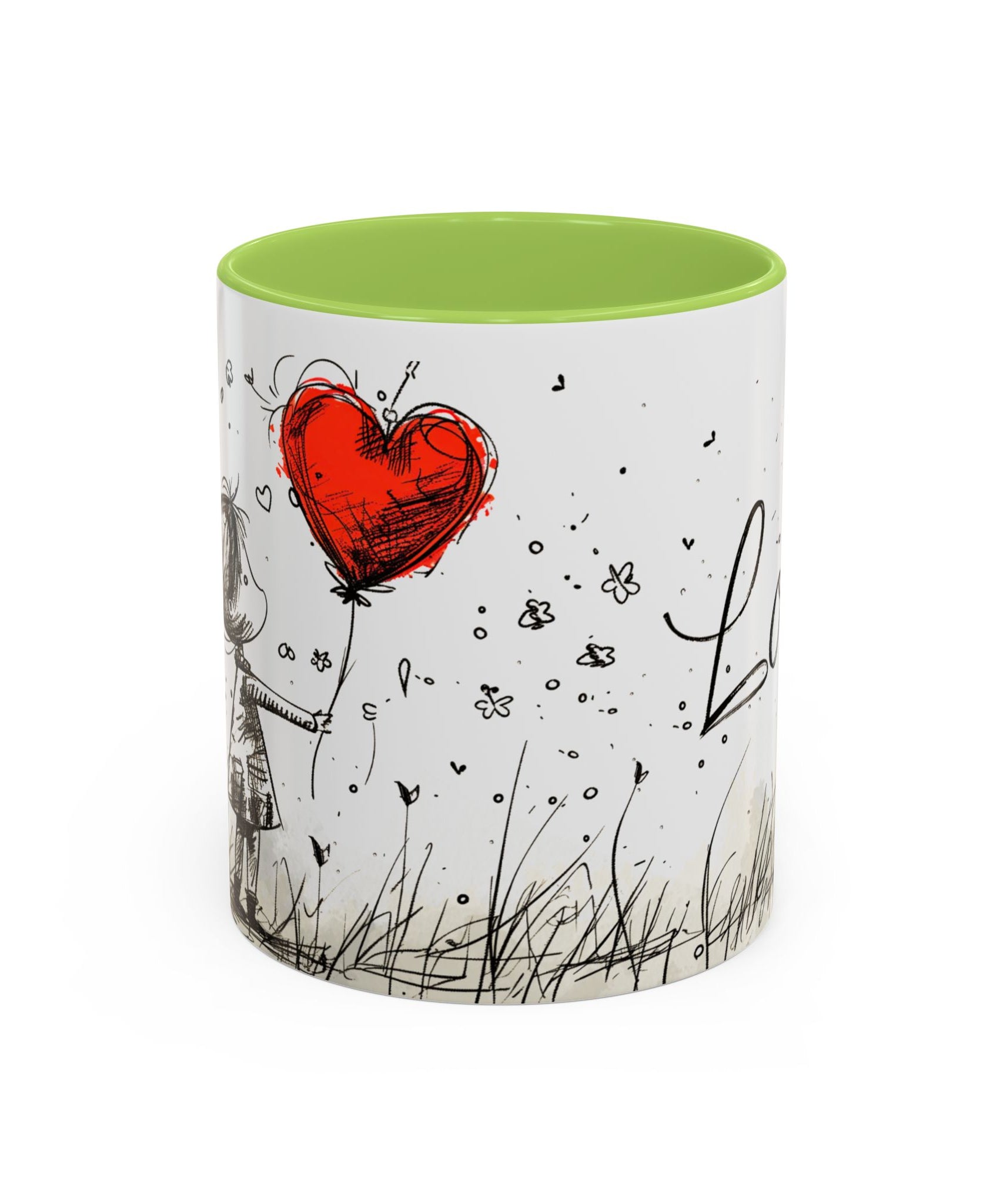 Love Heart Sketch Ceramic Coffee Mug | Gallory Hive