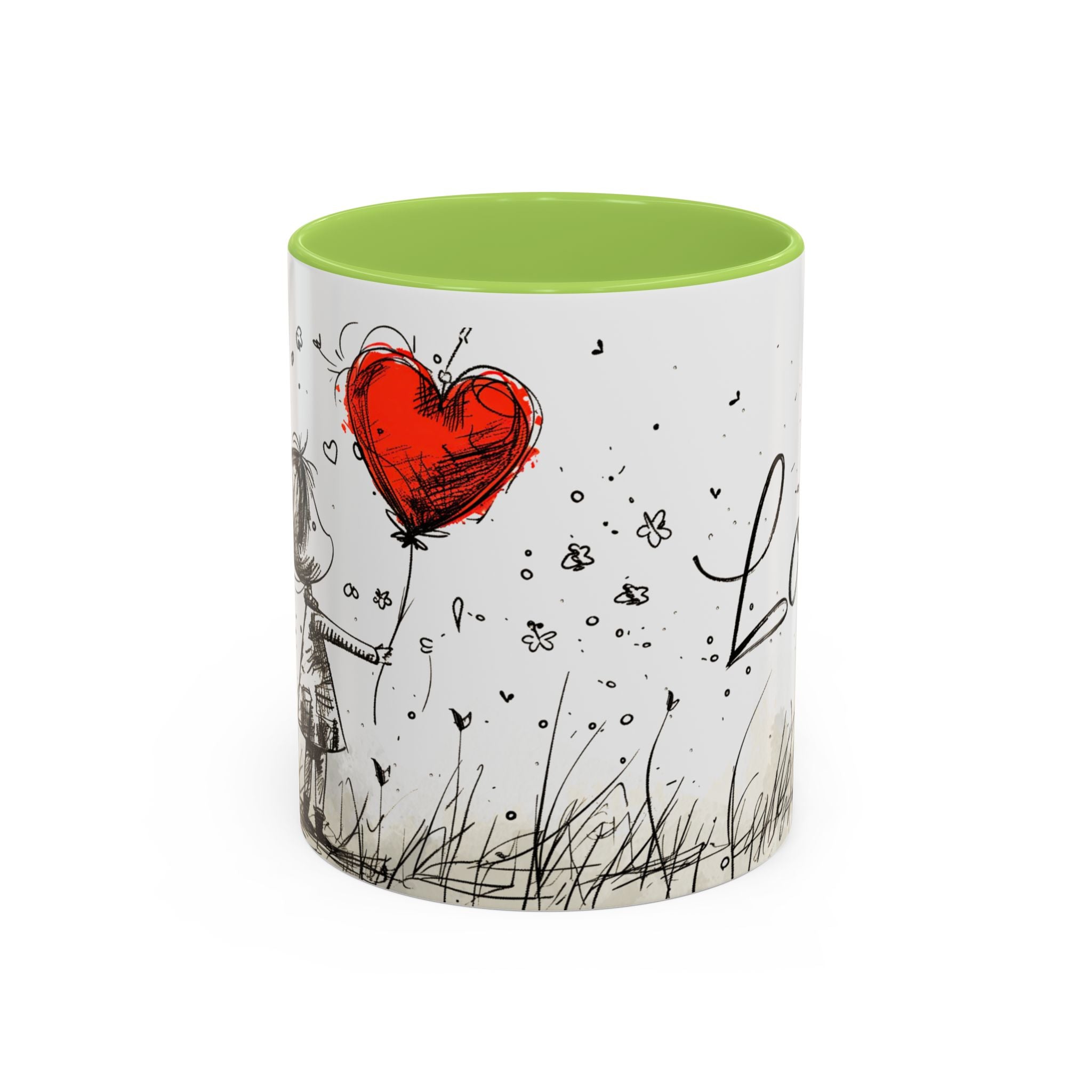 Love Heart Sketch Ceramic Coffee Mug | Gallory Hive
