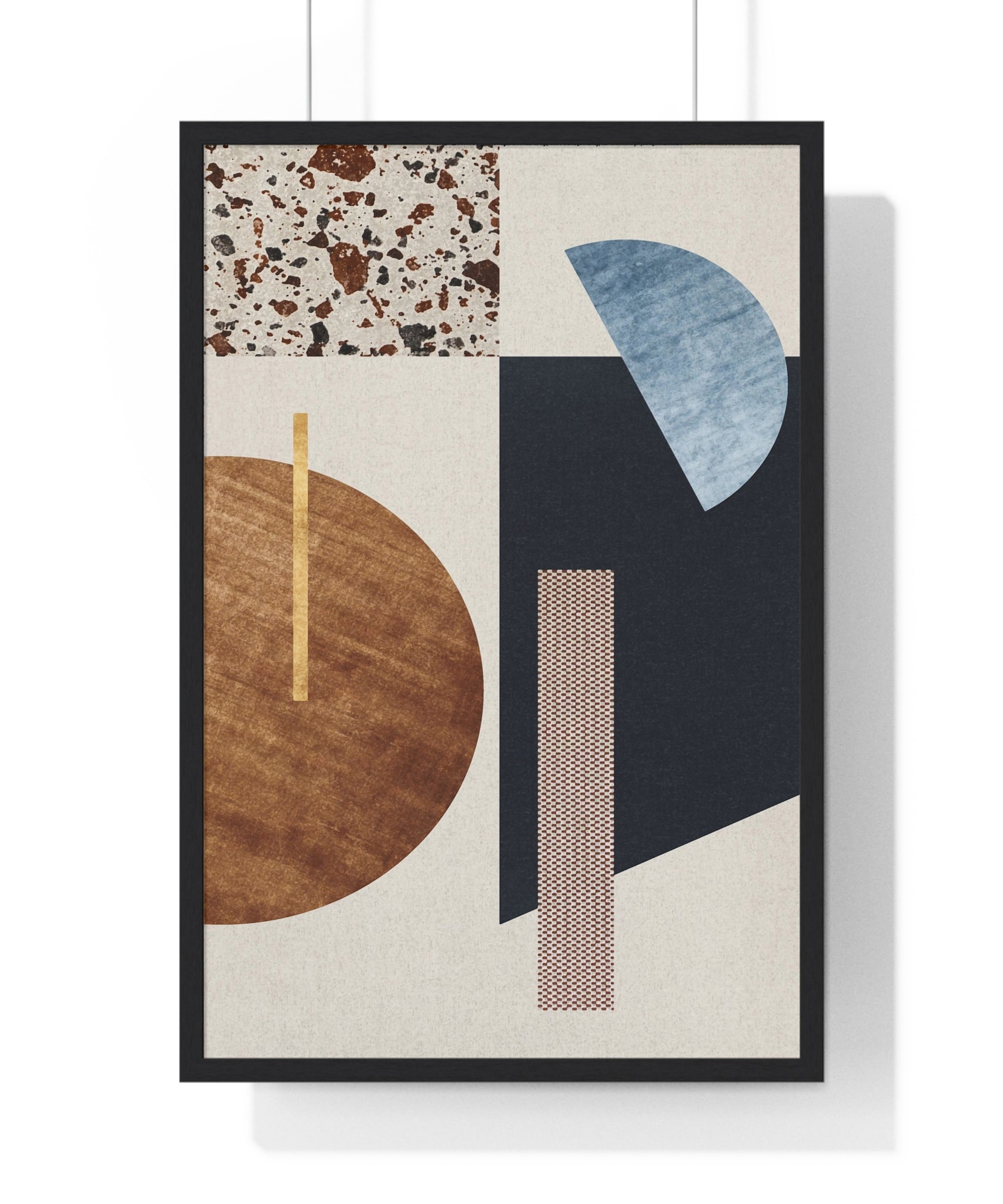 Framed Poster - Geometric Leaf Abstract Design