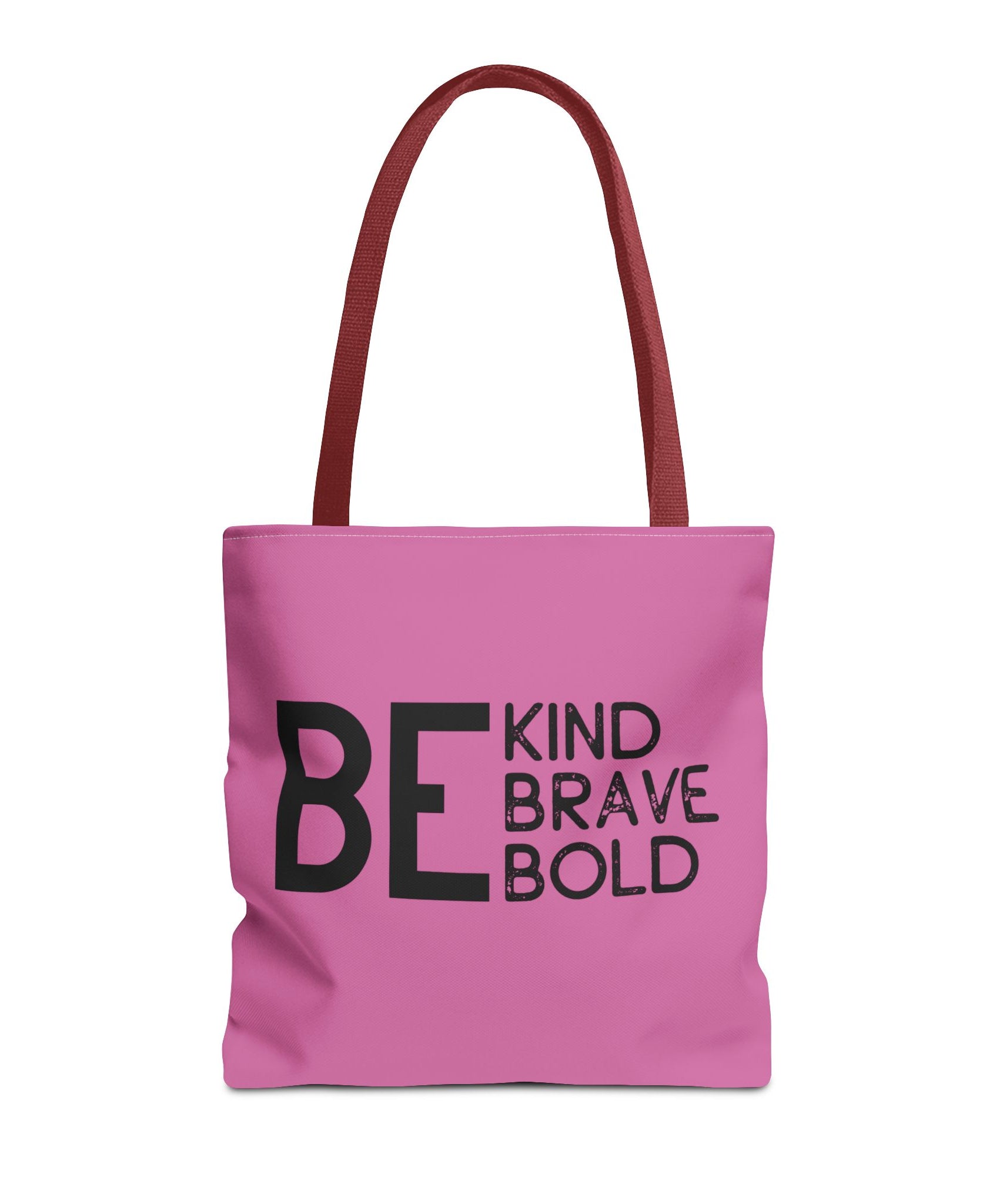 Inspirational Tote Bag - Be Kind Brave Bold - Eco-Friendly Carryall - Light Pink