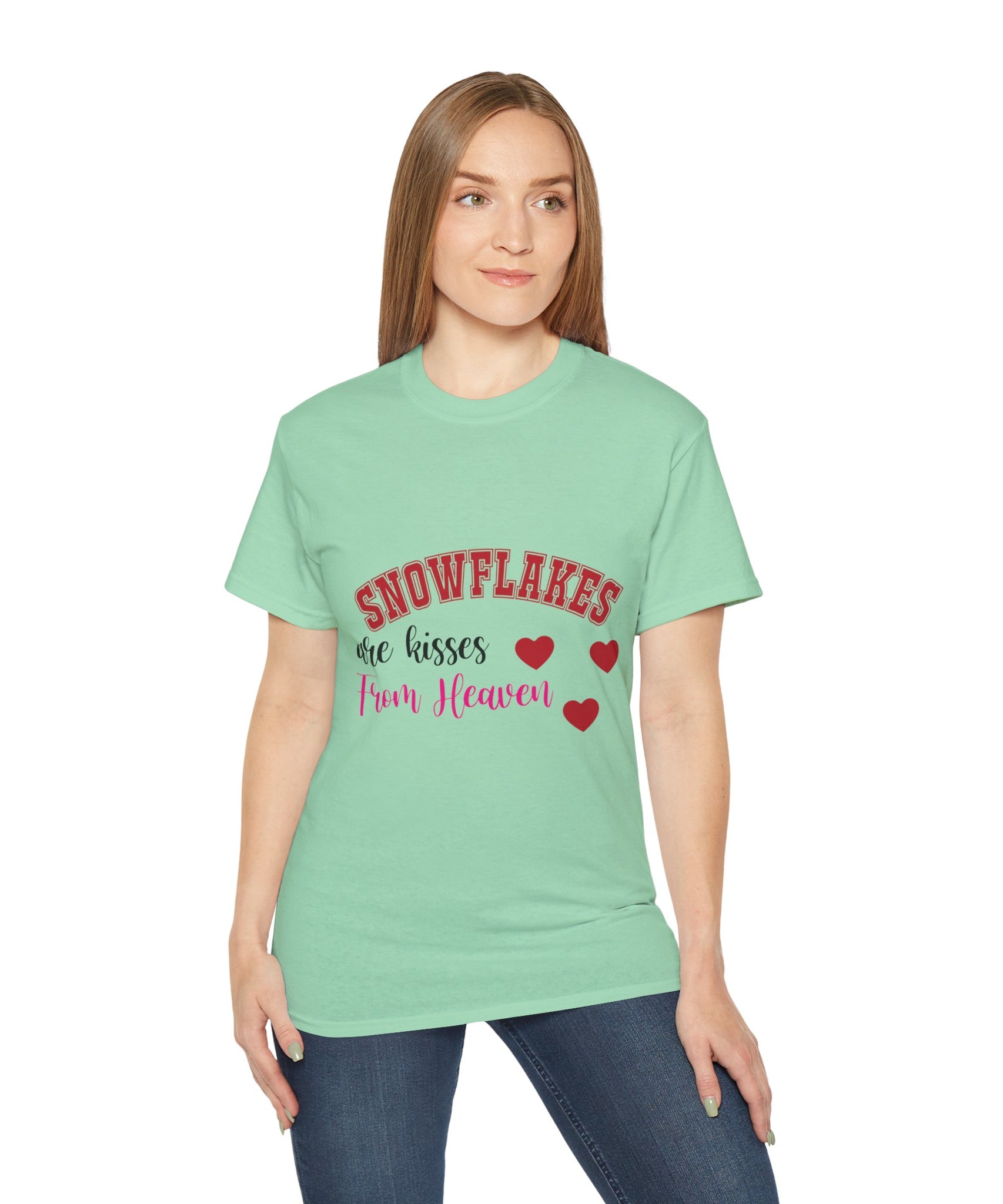 Snowflakes & Hearts Christmas T-Shirt | Gallory Hive