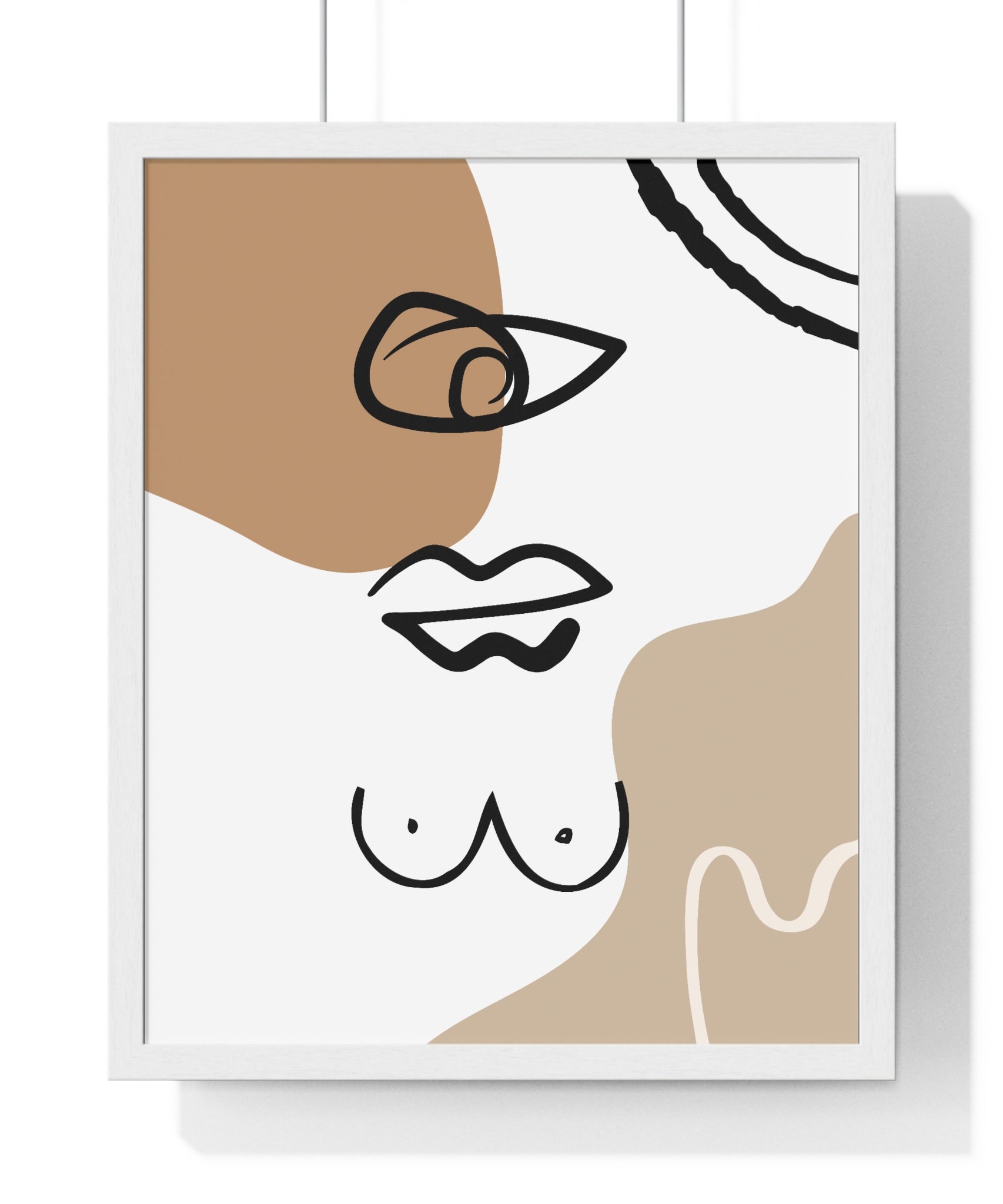 Abstract Human Form Art – Framed Line Drawing