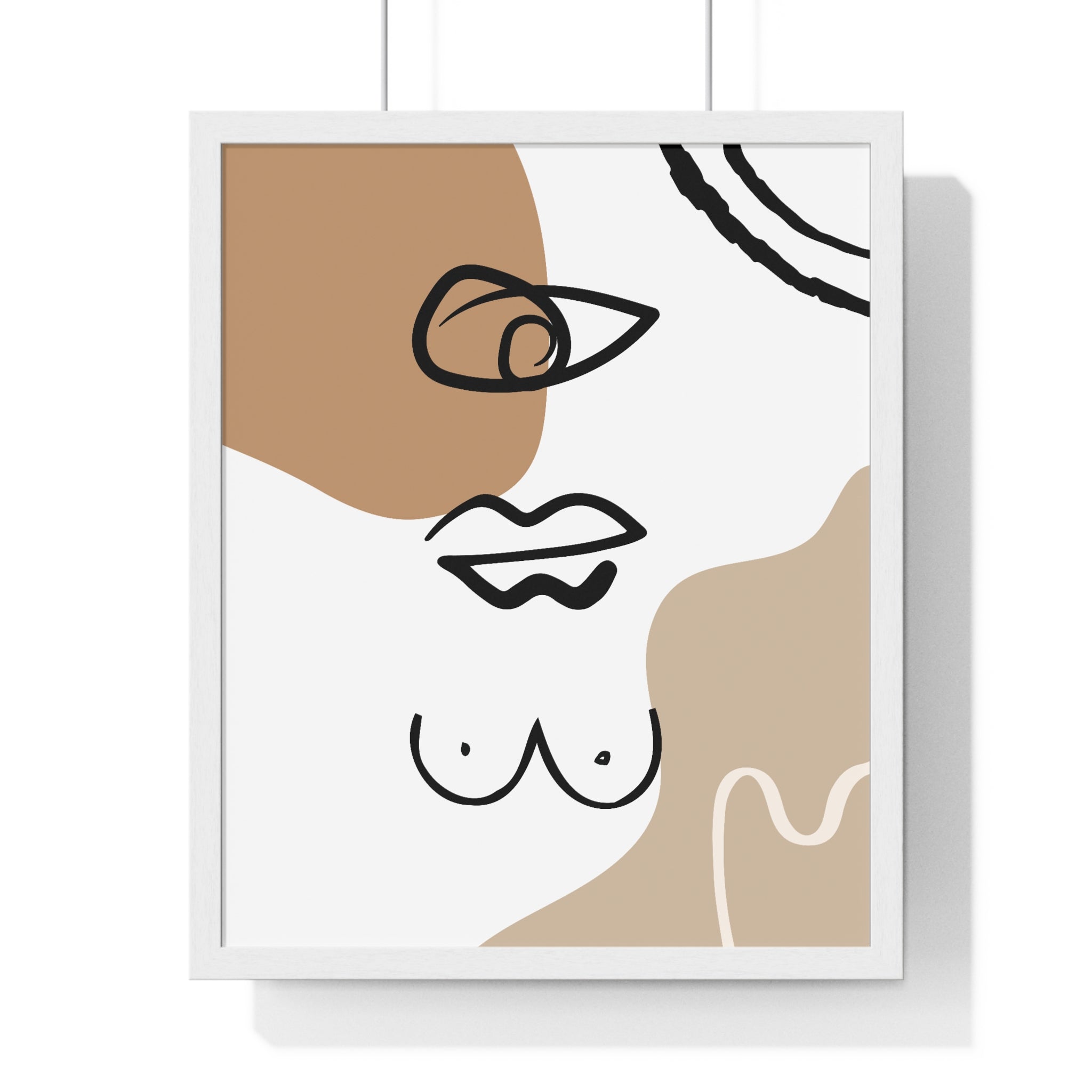 Abstract Human Form Art – Framed Line Drawing