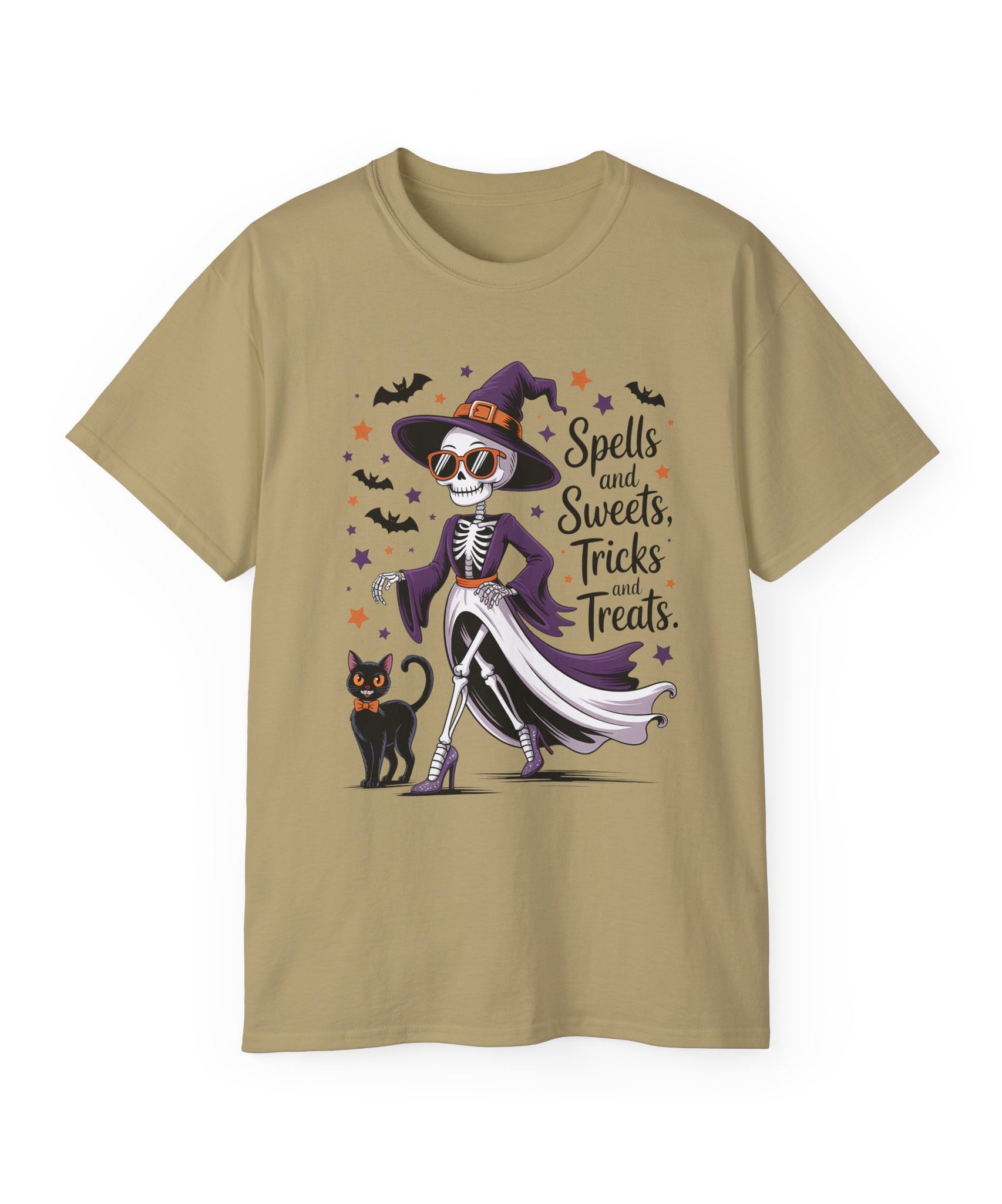 Spooky Skeleton Halloween Witch T-Shirt | Gallory Hive