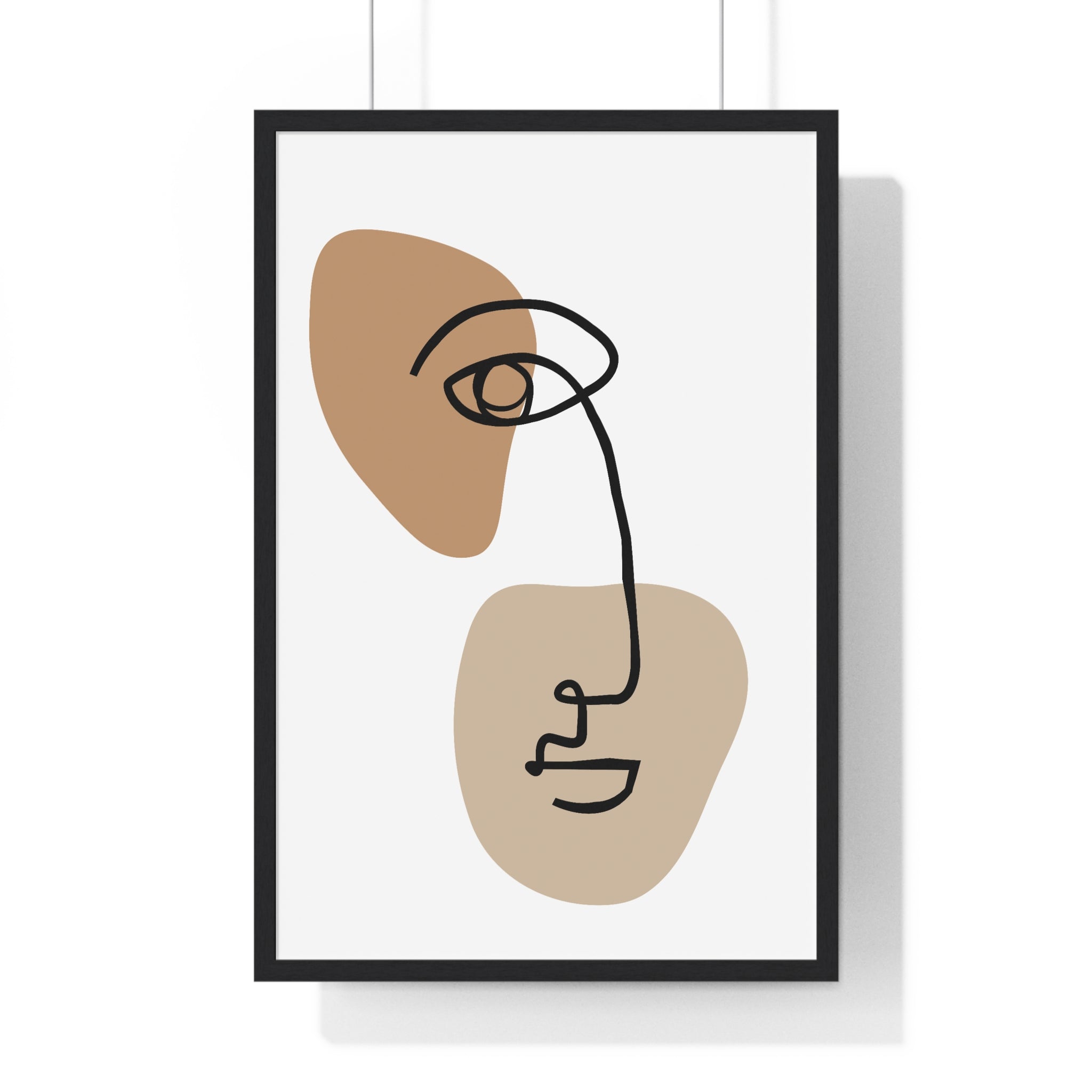 Abstract Face Line Drawing – Wood Frame Poster | Gallory Hive