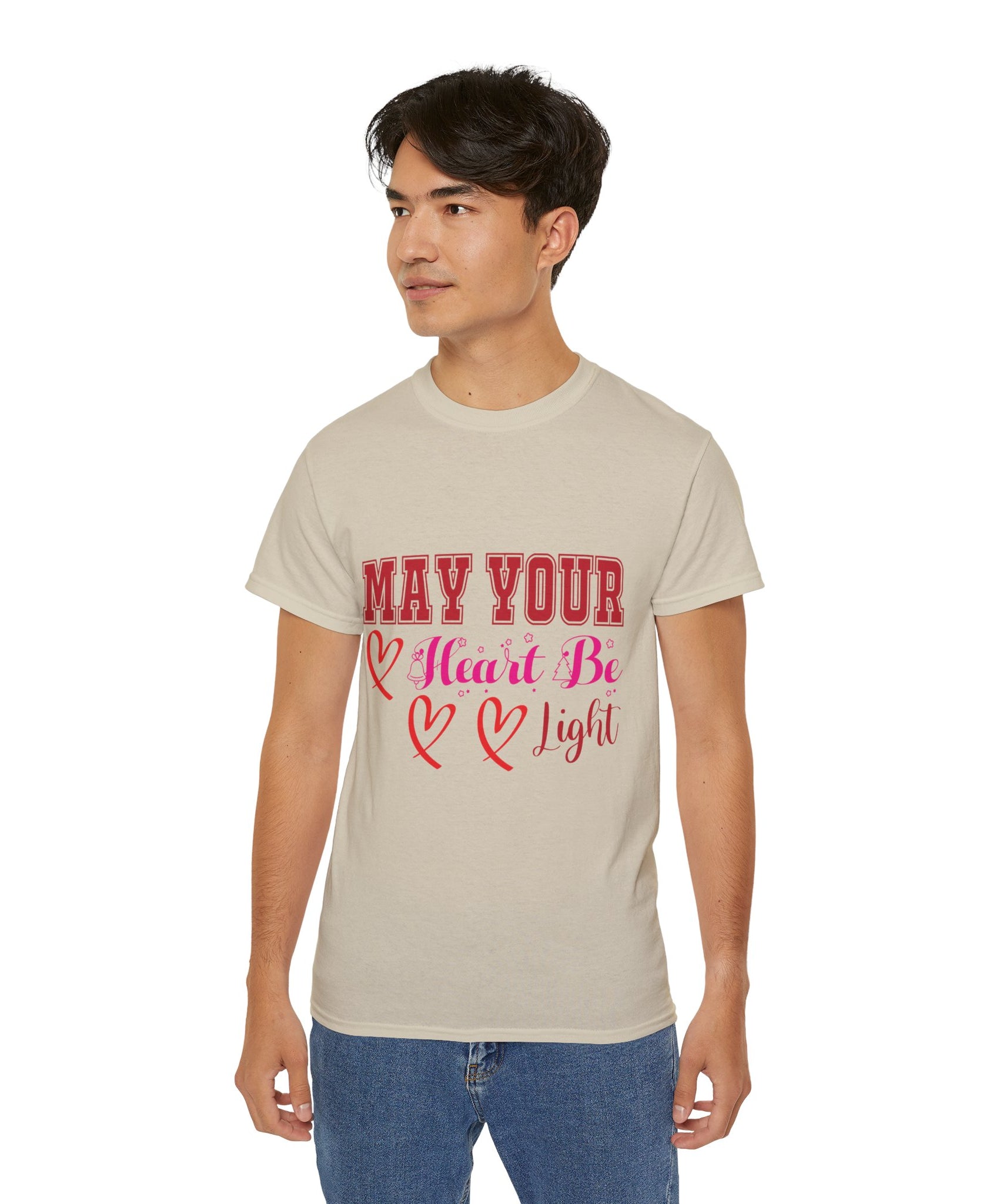 May Your Heart Be Light Christmas T-Shirt | Gallory Hive