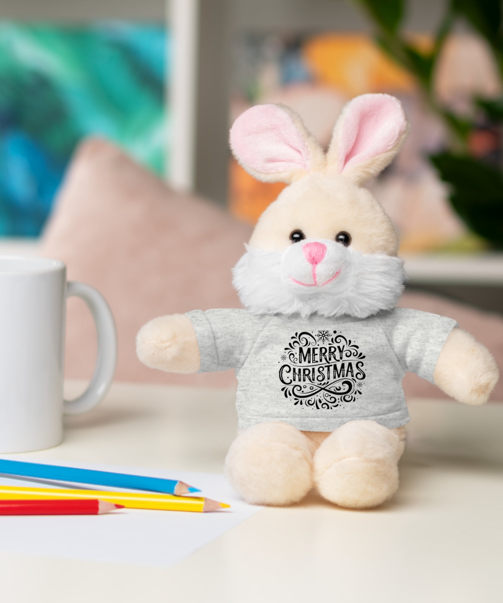 Festive Merry Christmas Stuffed Bunny | Gallory Hive