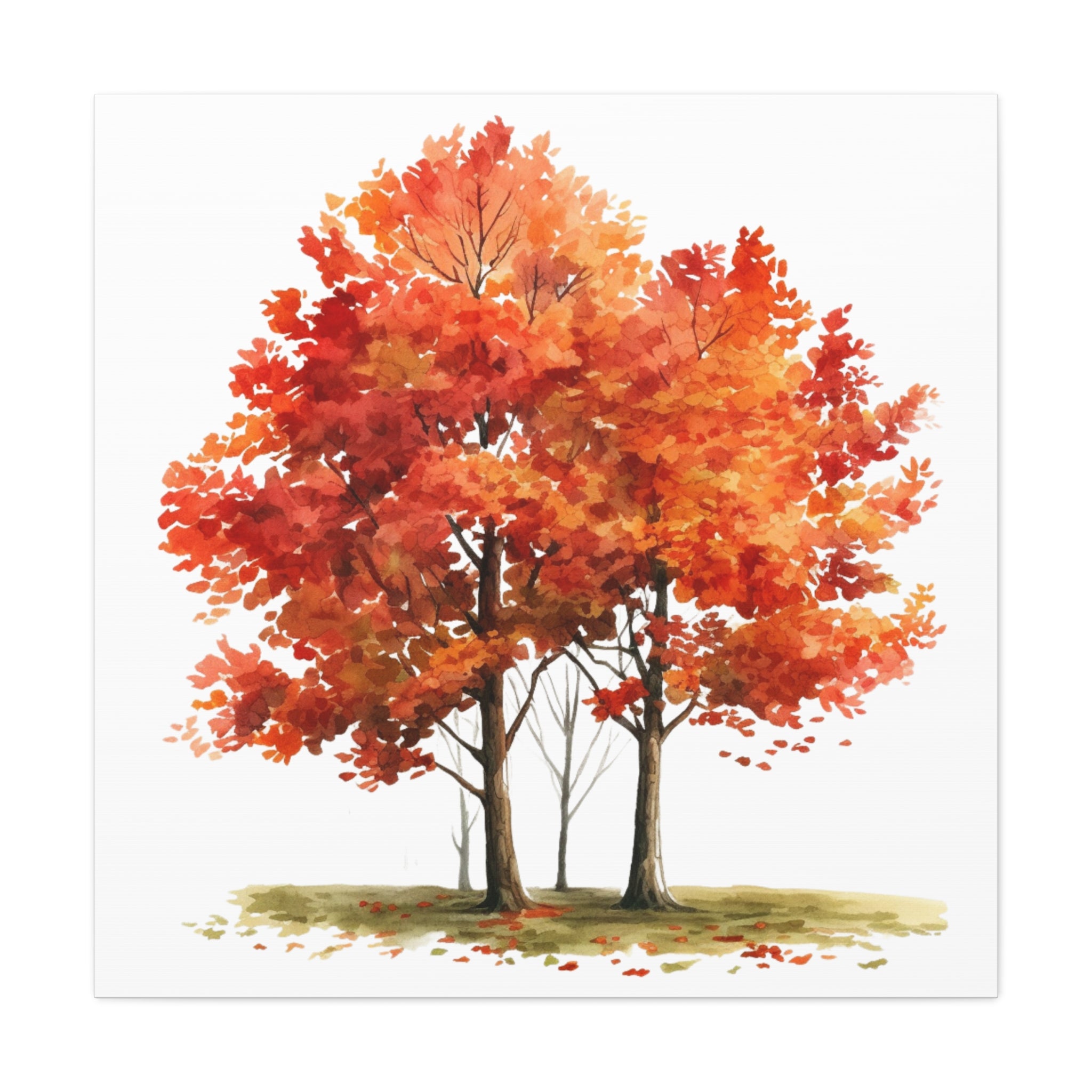 Autumn Chorus Wall Art – Watercolor Tree Canvas | Gallory Hive